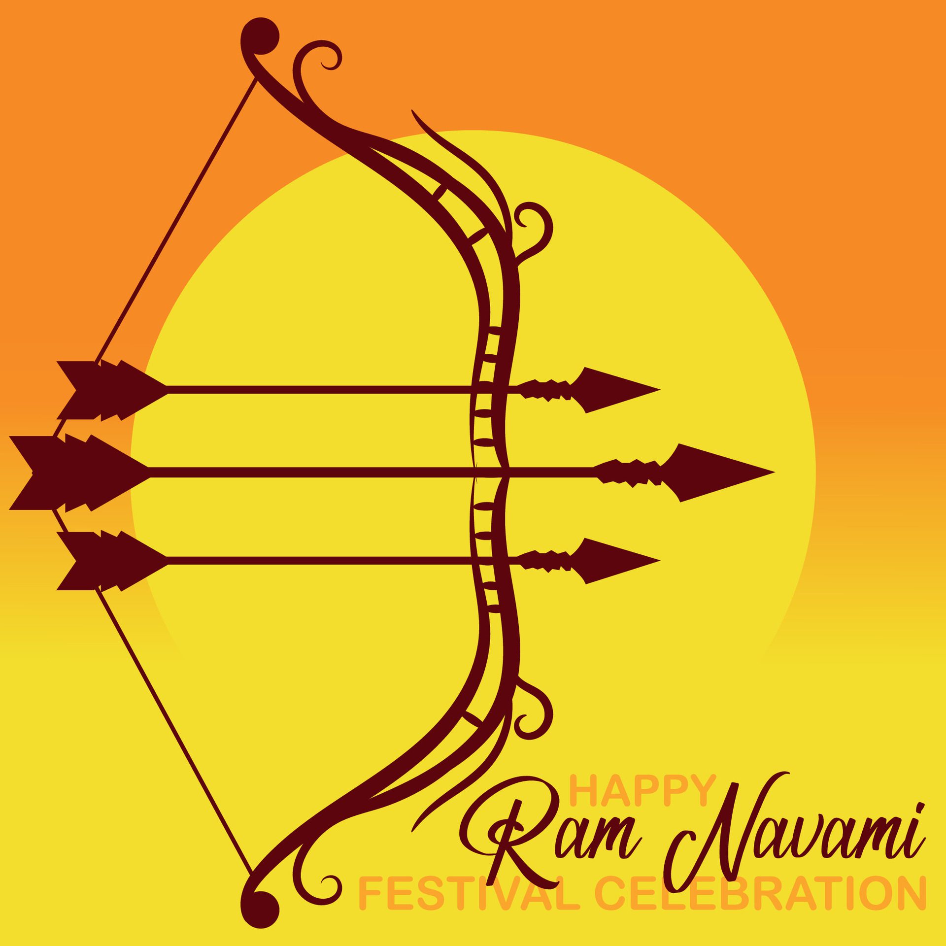 Happy Ram Navami cultural Banner Hindu festival vertical post wishes celebration card Ram Navami celebration background Free Vector