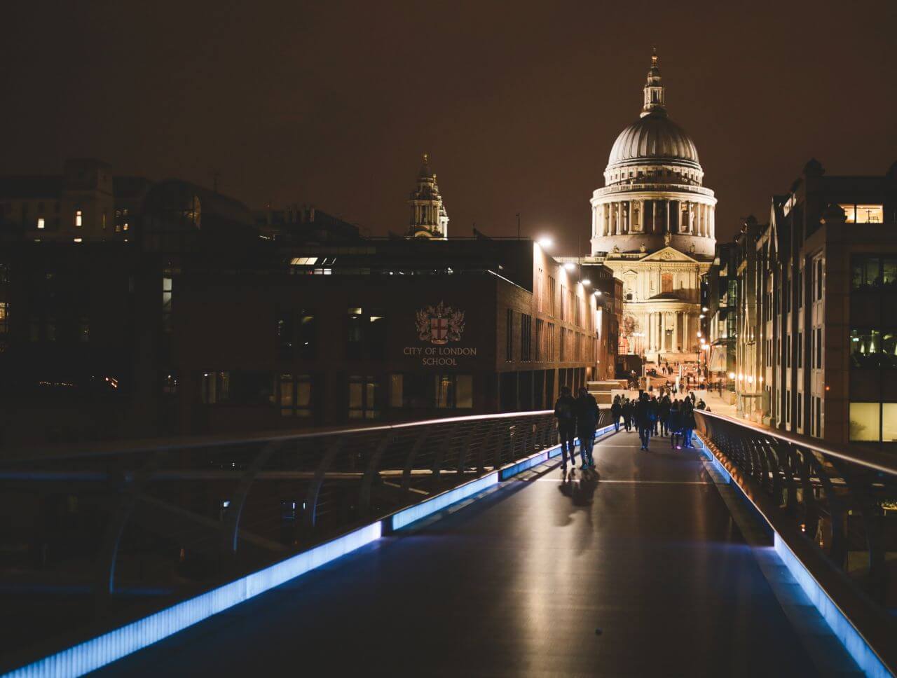 London Cathedral & Bridge at Night Stock Free