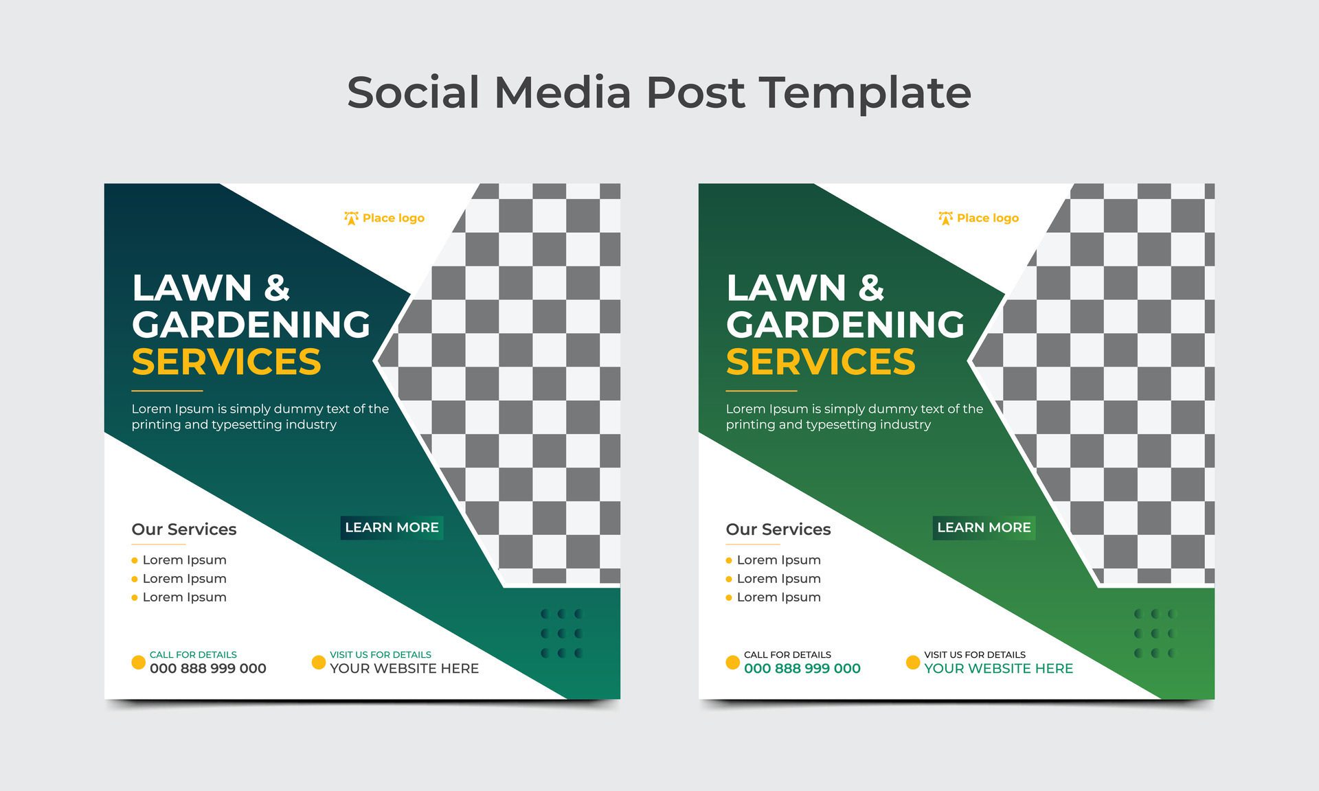 
									Lawn mower and gardening service social media banner. vector illustration Free Vector