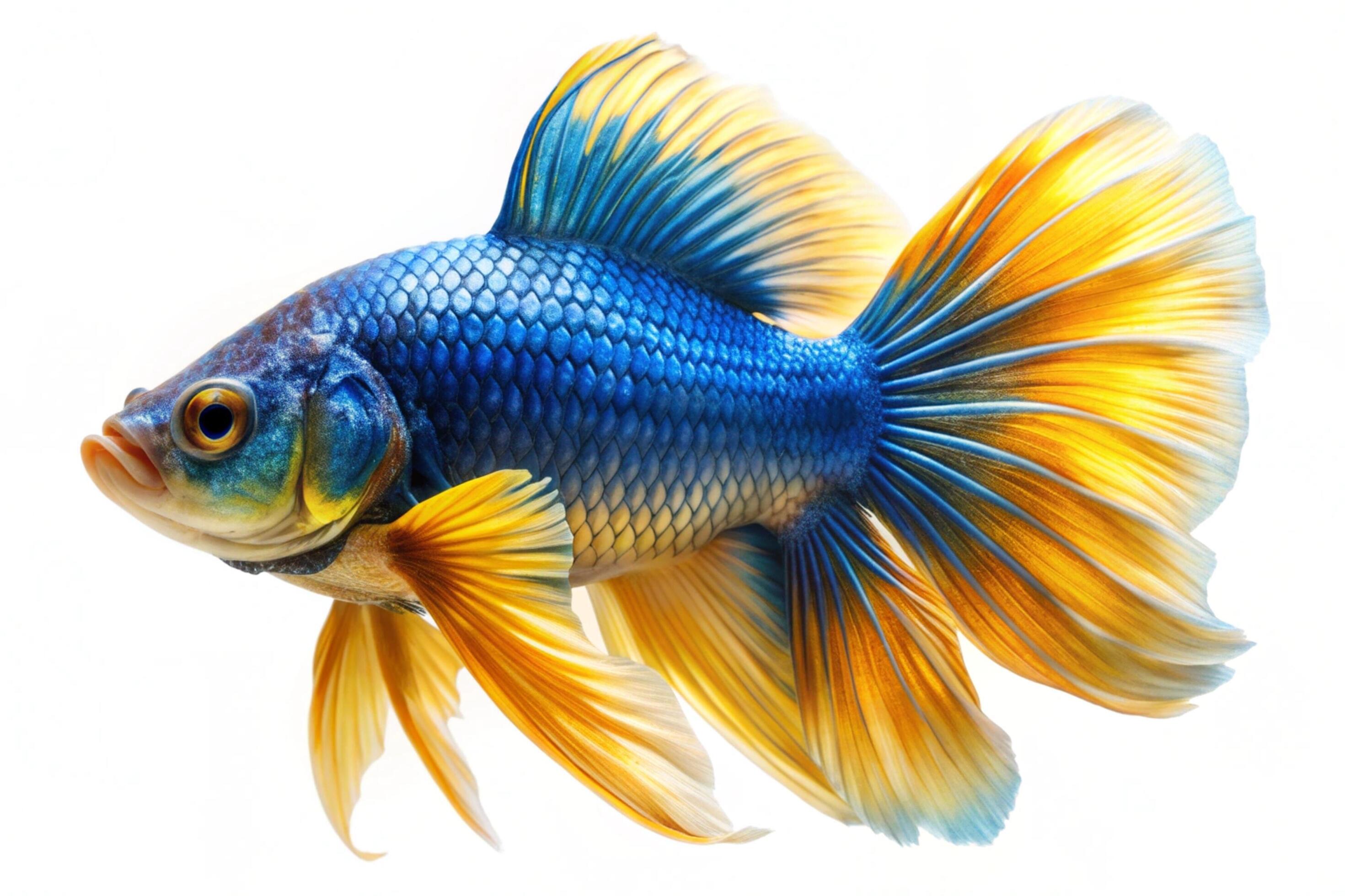 Blue ornamental fish isolated on white background Stock Free