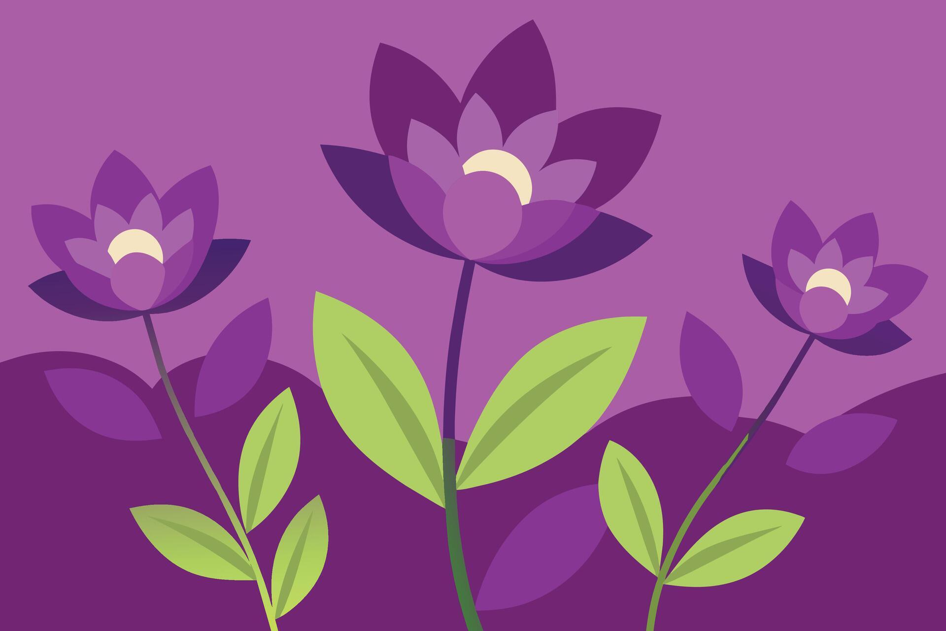 Vector Background with Purple Flowers Stock Free