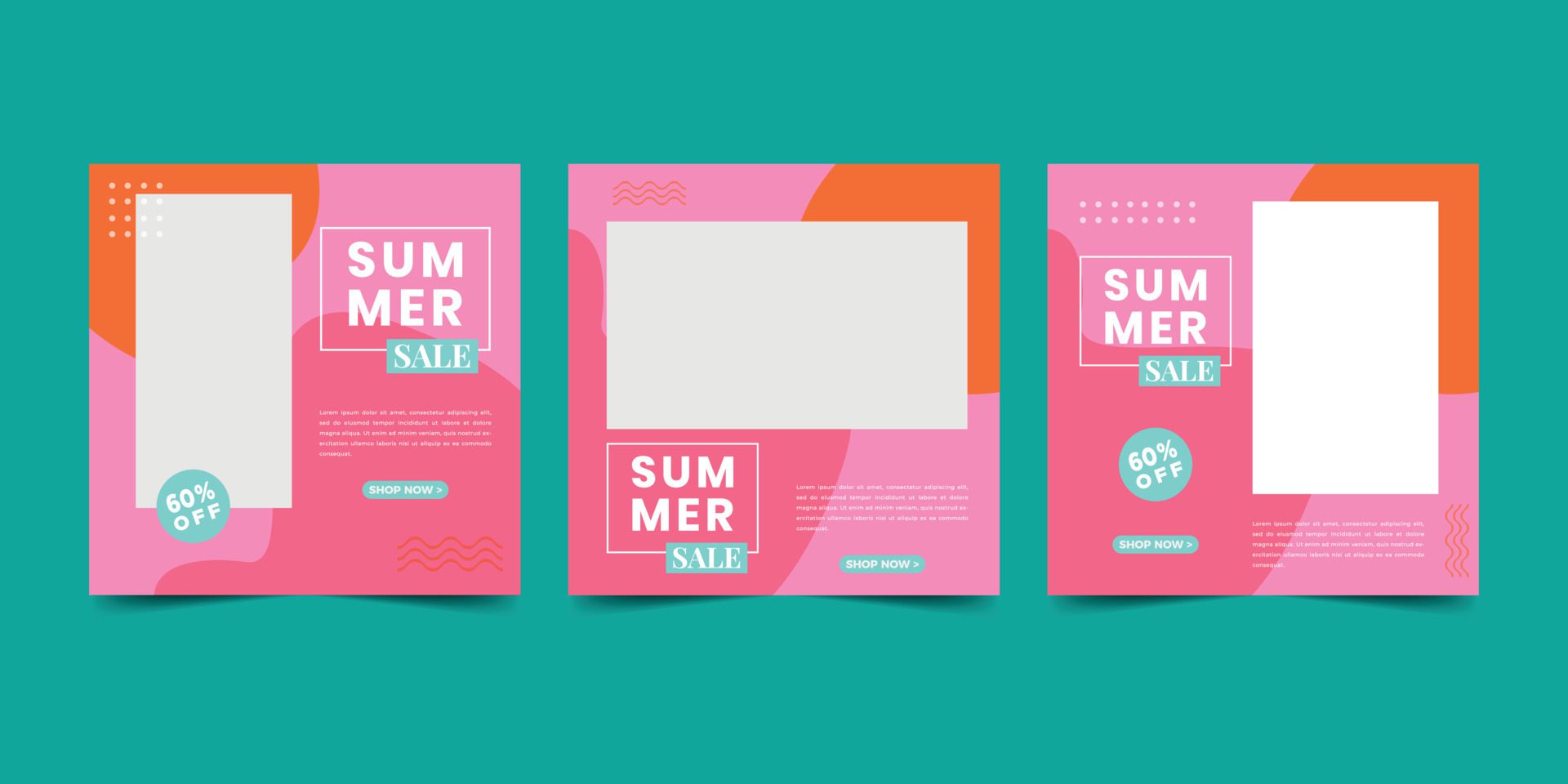 Summer sale social media post template. Free Vector