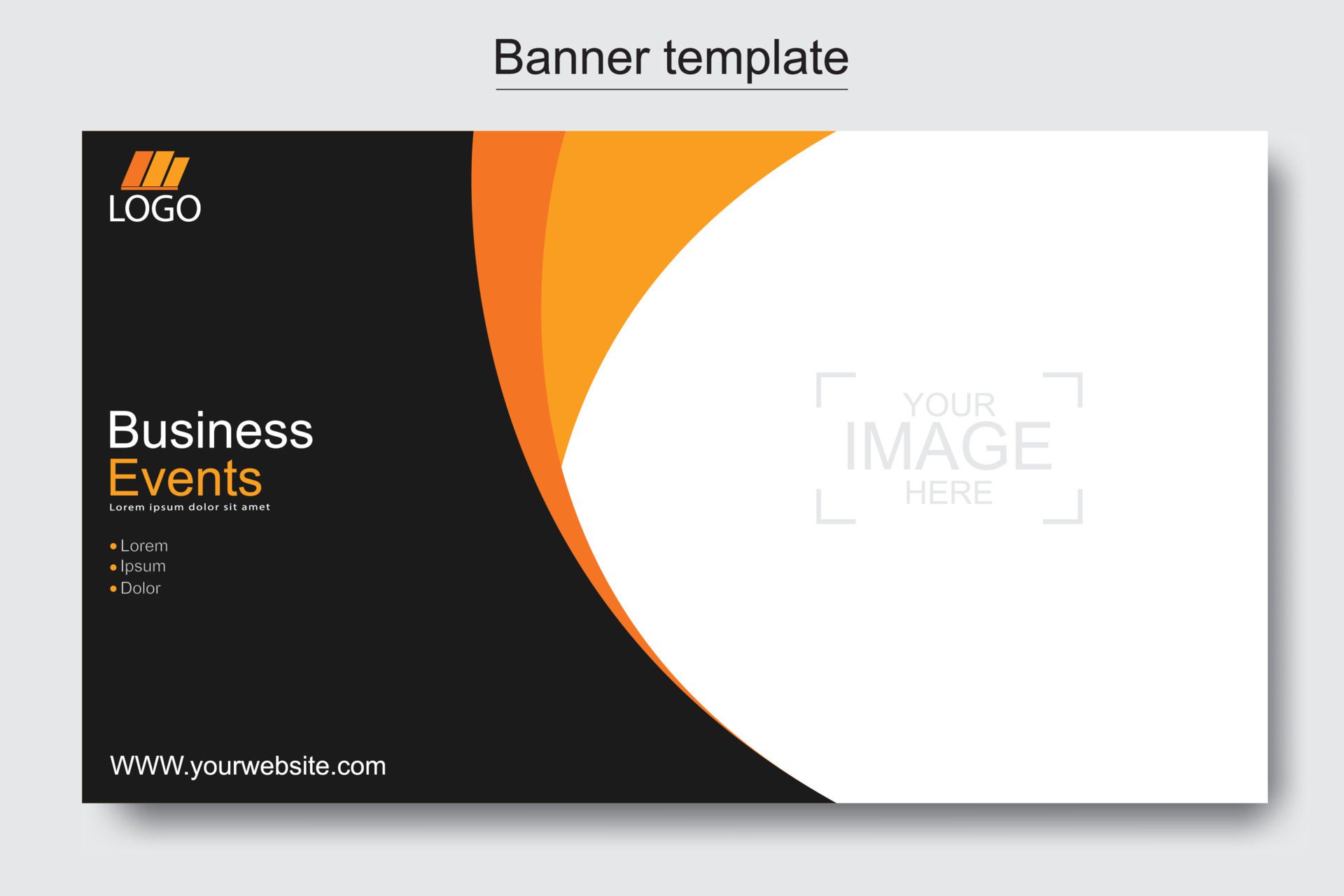 Vector abstract design web banner template. Web Design Elements – Header Design. Abstract geometric web banner template on grey background. Free Vector