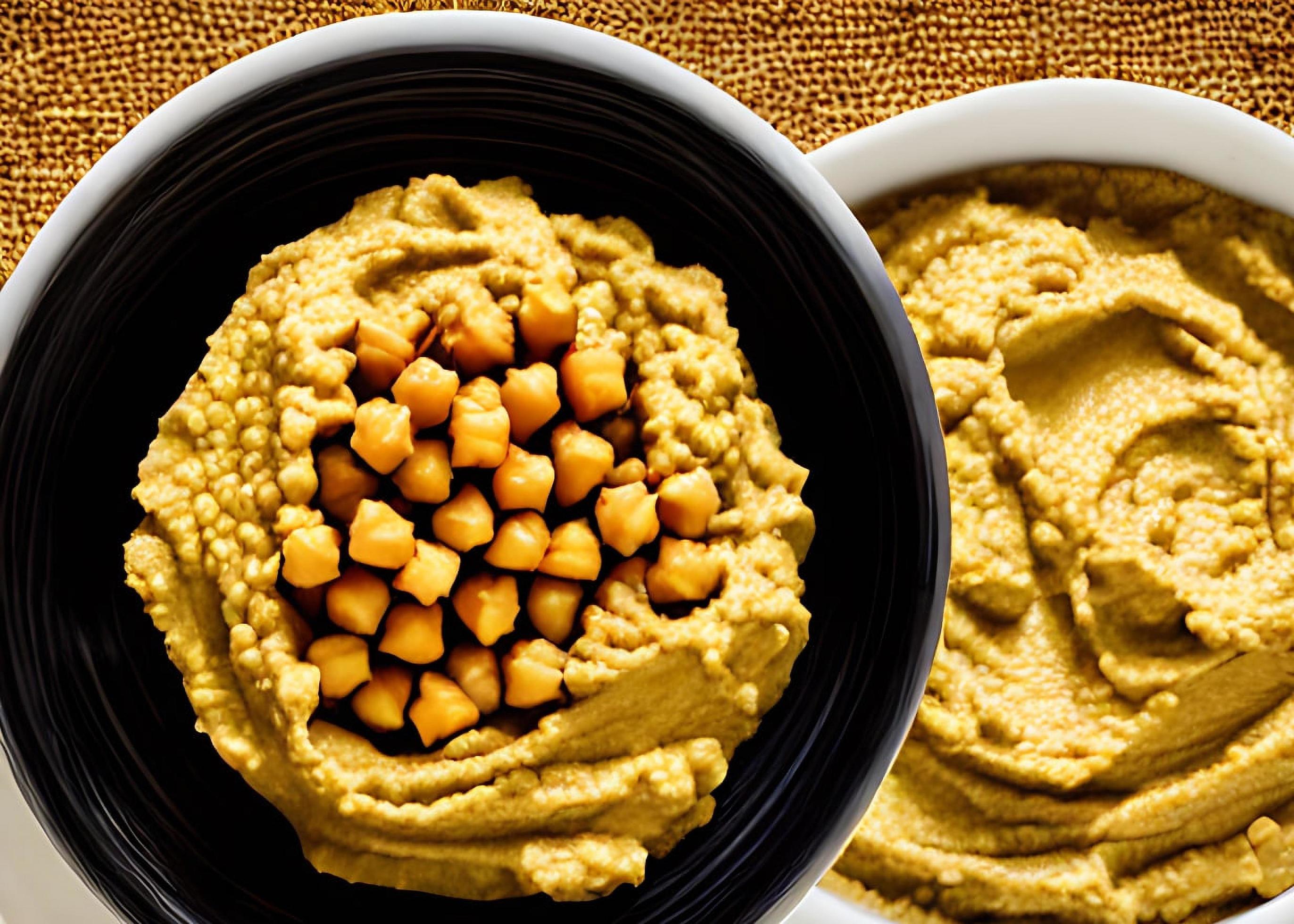 Healthy food. Traditional freshly made organic hummus. Stock Free