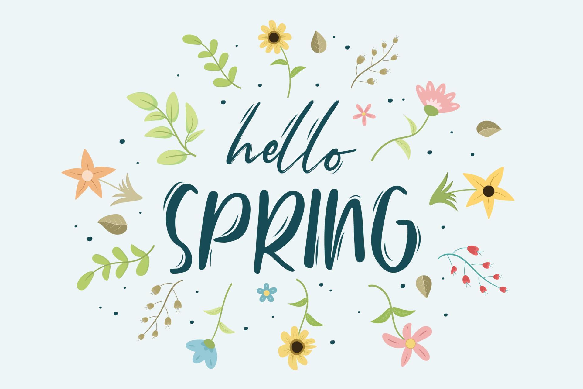 Hand drawn spring flower background Stock Free