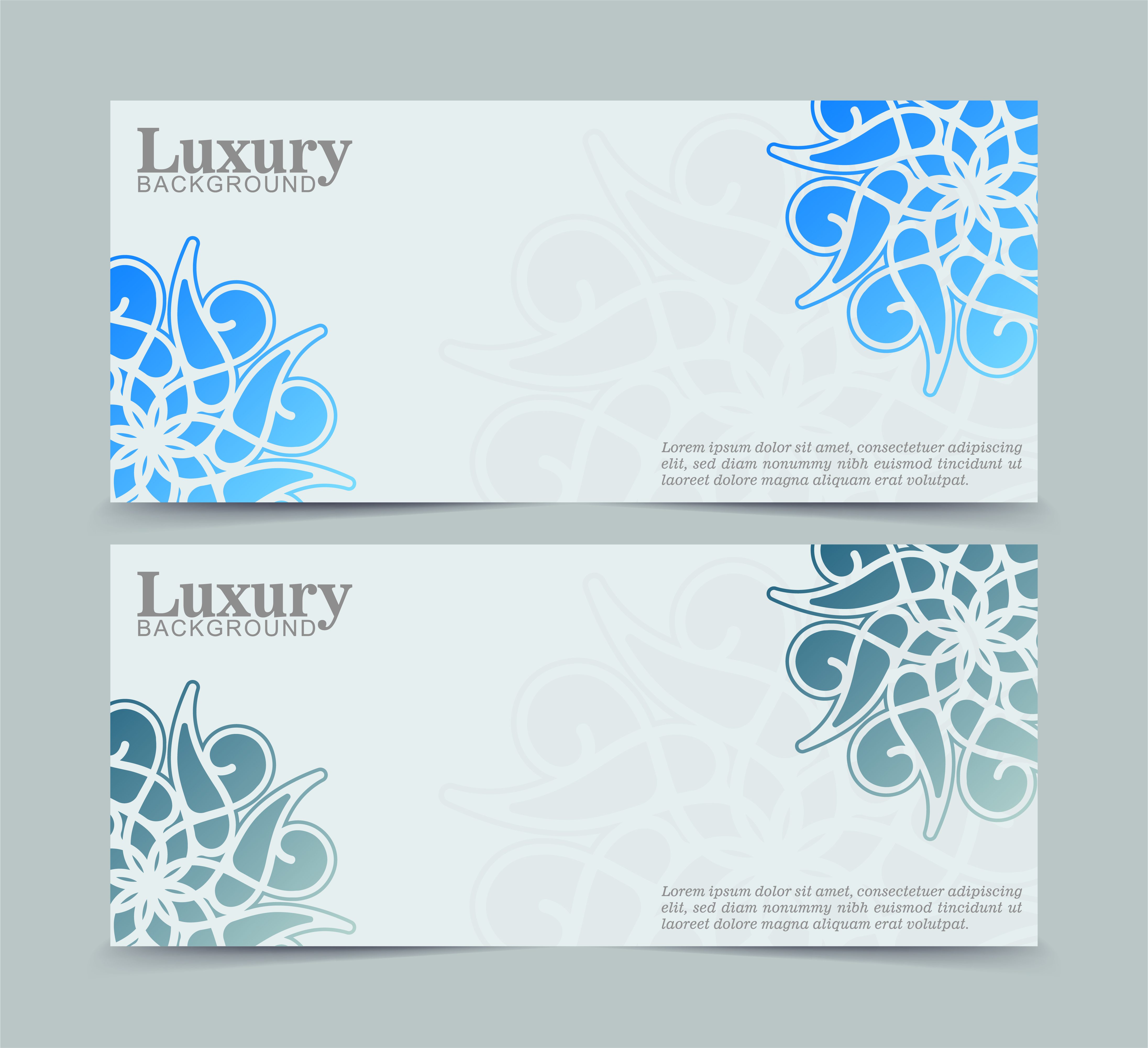 Mandala banners in blue color Free Vector