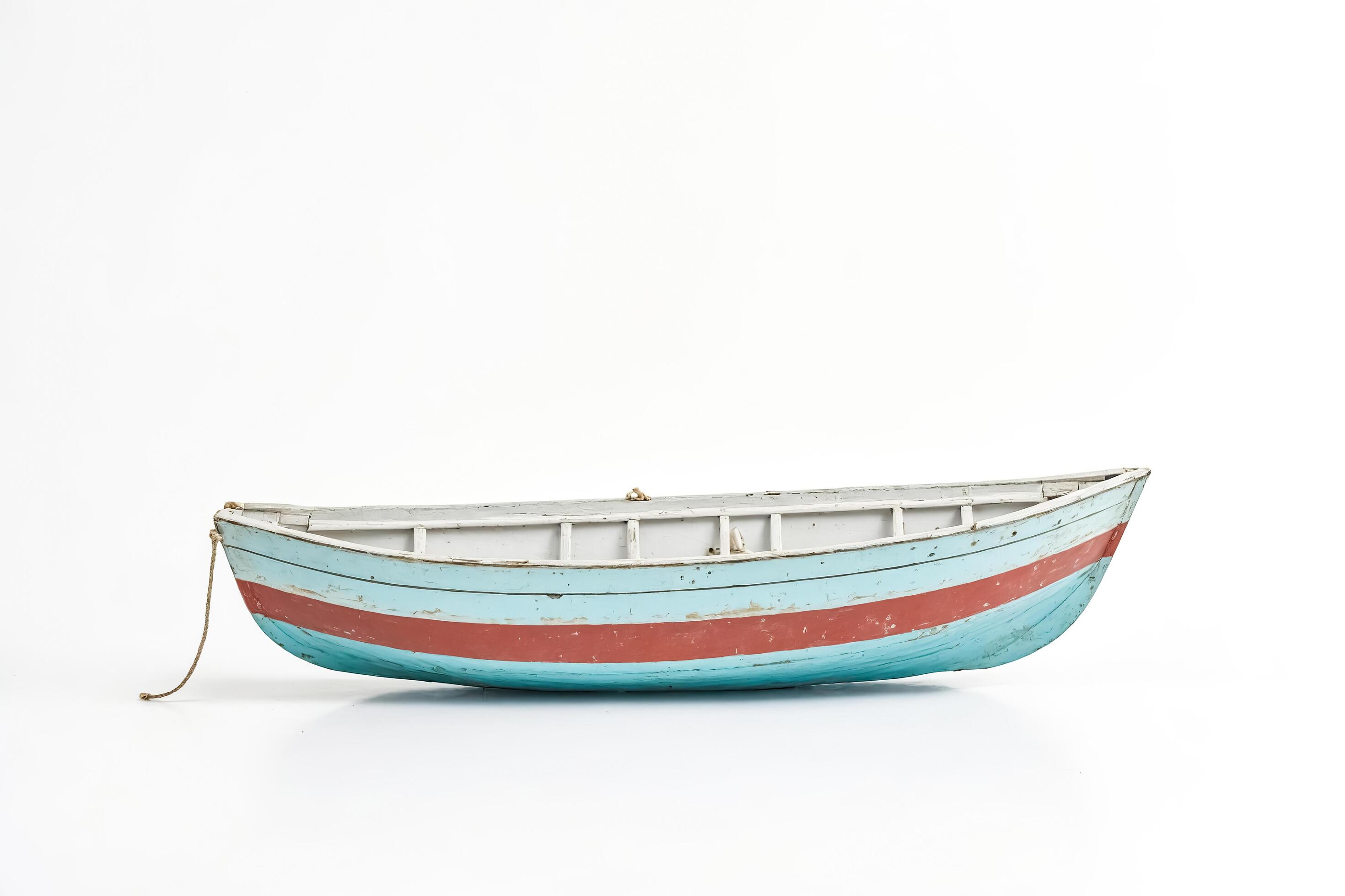 Wooden Rowboat Isolated on White Background Stock Free