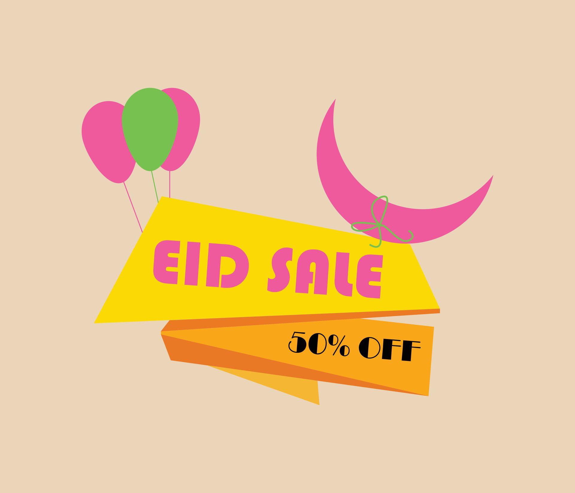 Eid Offer Sale banner design vector template Free Vector