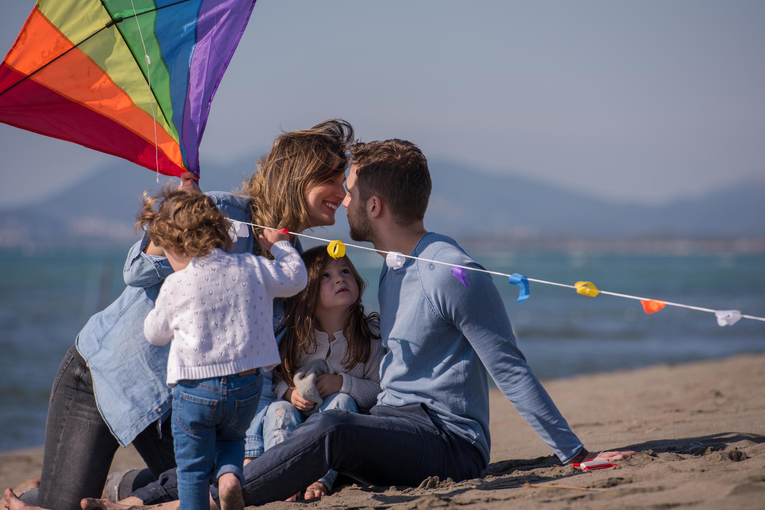 happy family enjoying vecation during autumn day Stock Free