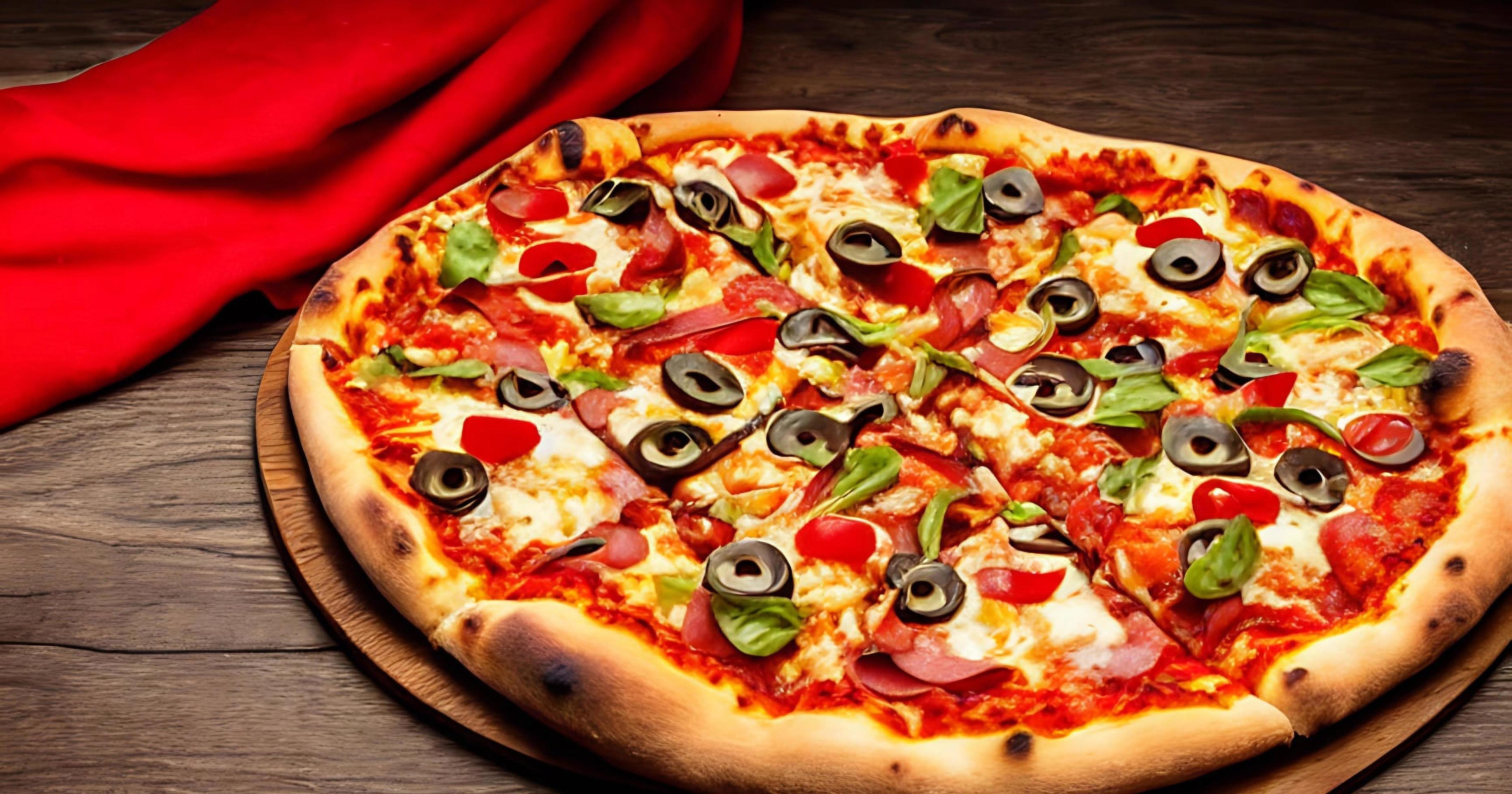 Pizza. Traditional Italian cuisine fast food. Stock Free