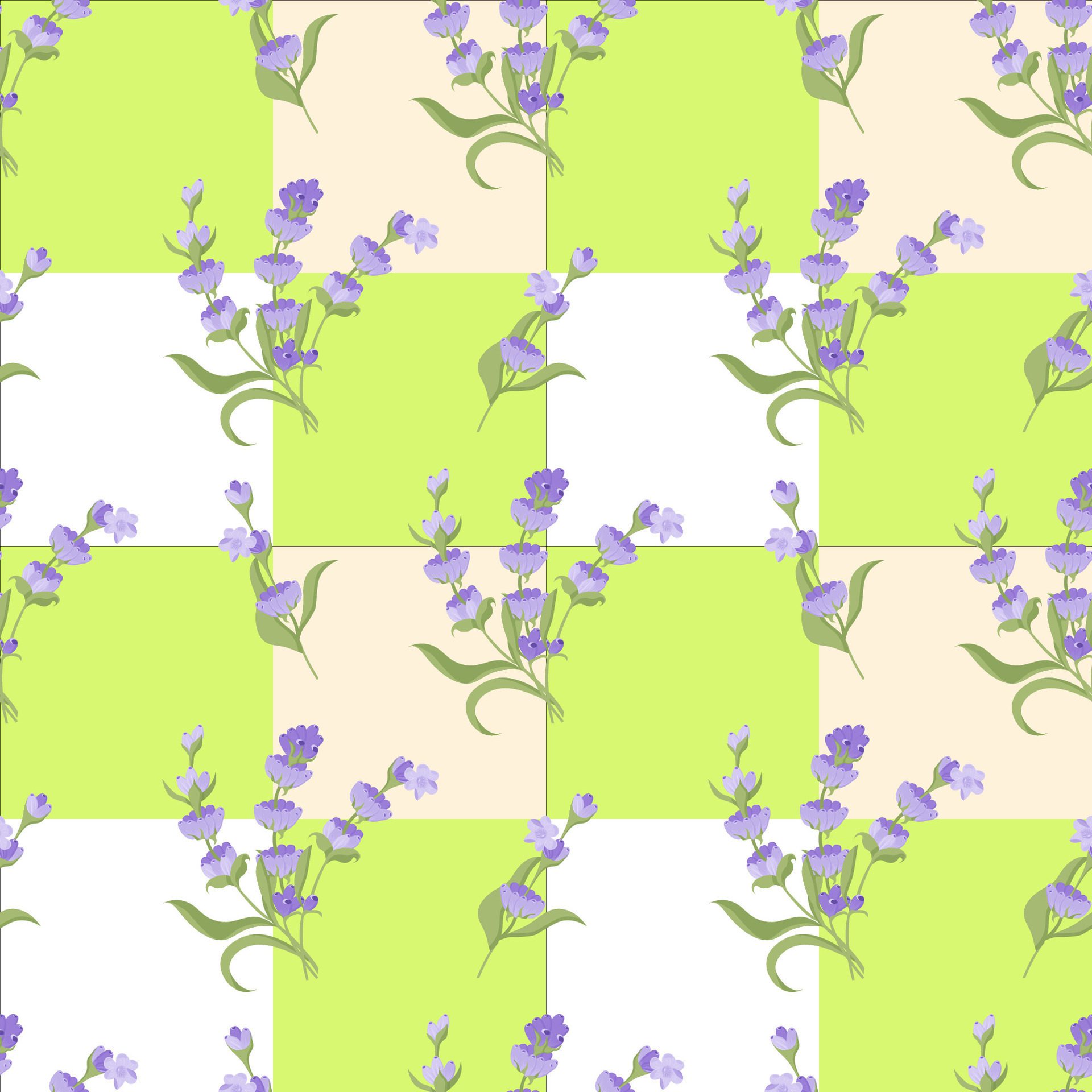 A sprig of lavender. Purple flower. Seamless pattern. illustration. Free Vector