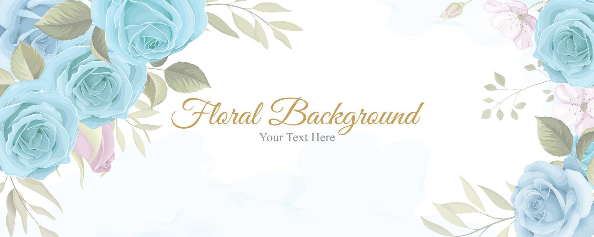 Beautiful flower banner with blue flowers Stock Free