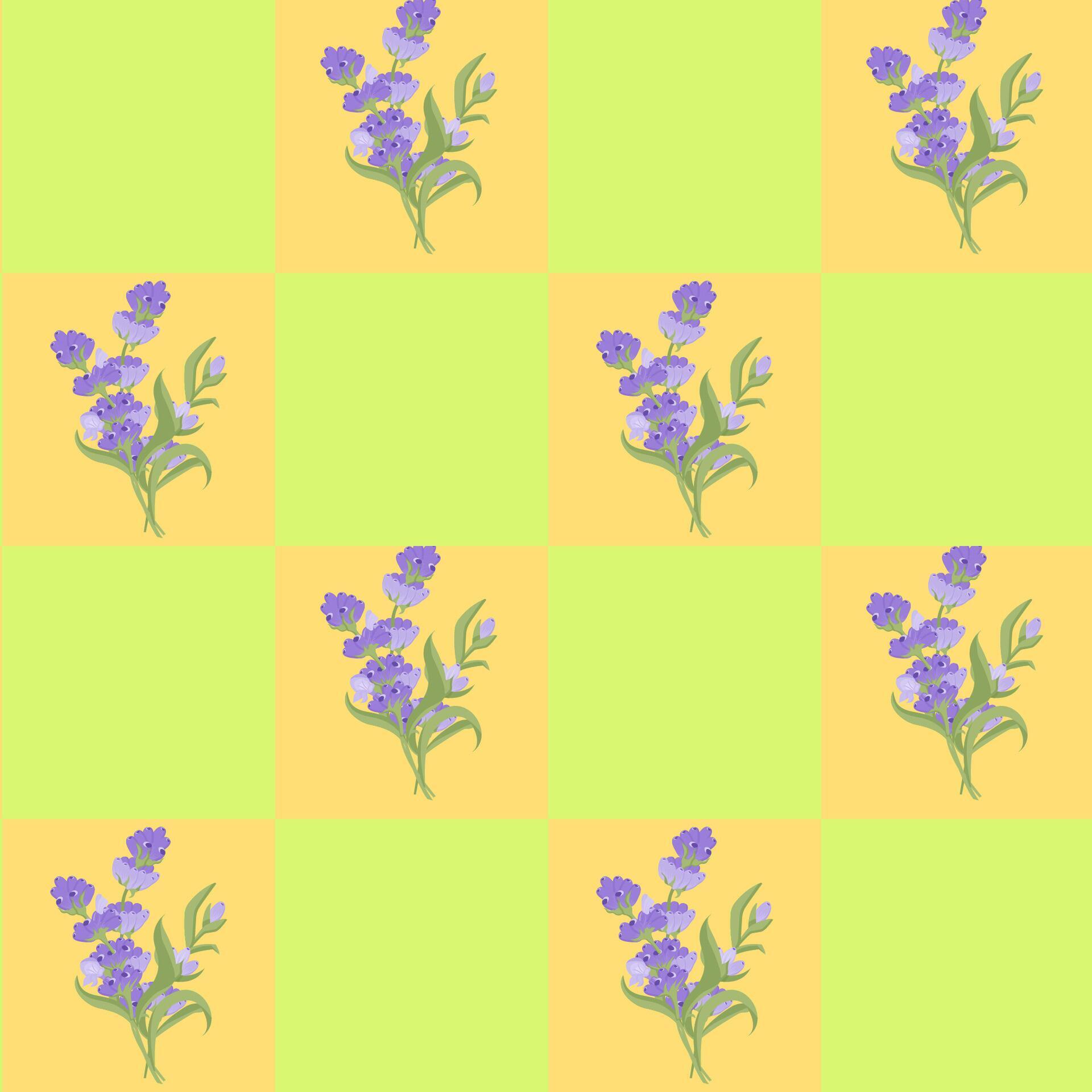 A sprig of lavender. Purple flower. Seamless pattern. illustration. Stock Free