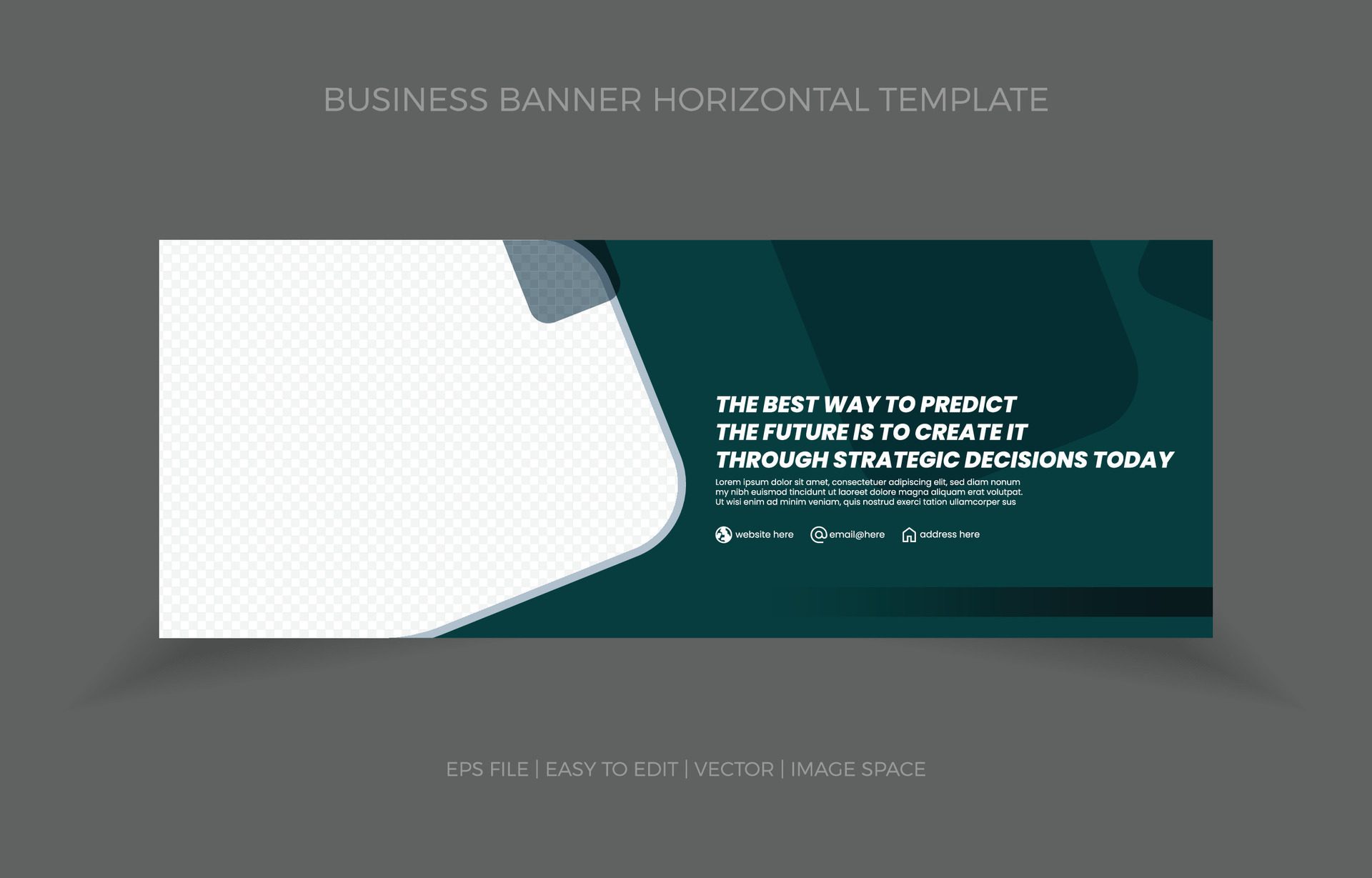 Business Horizontal Banner Template Design with Image Space Template Free Vector