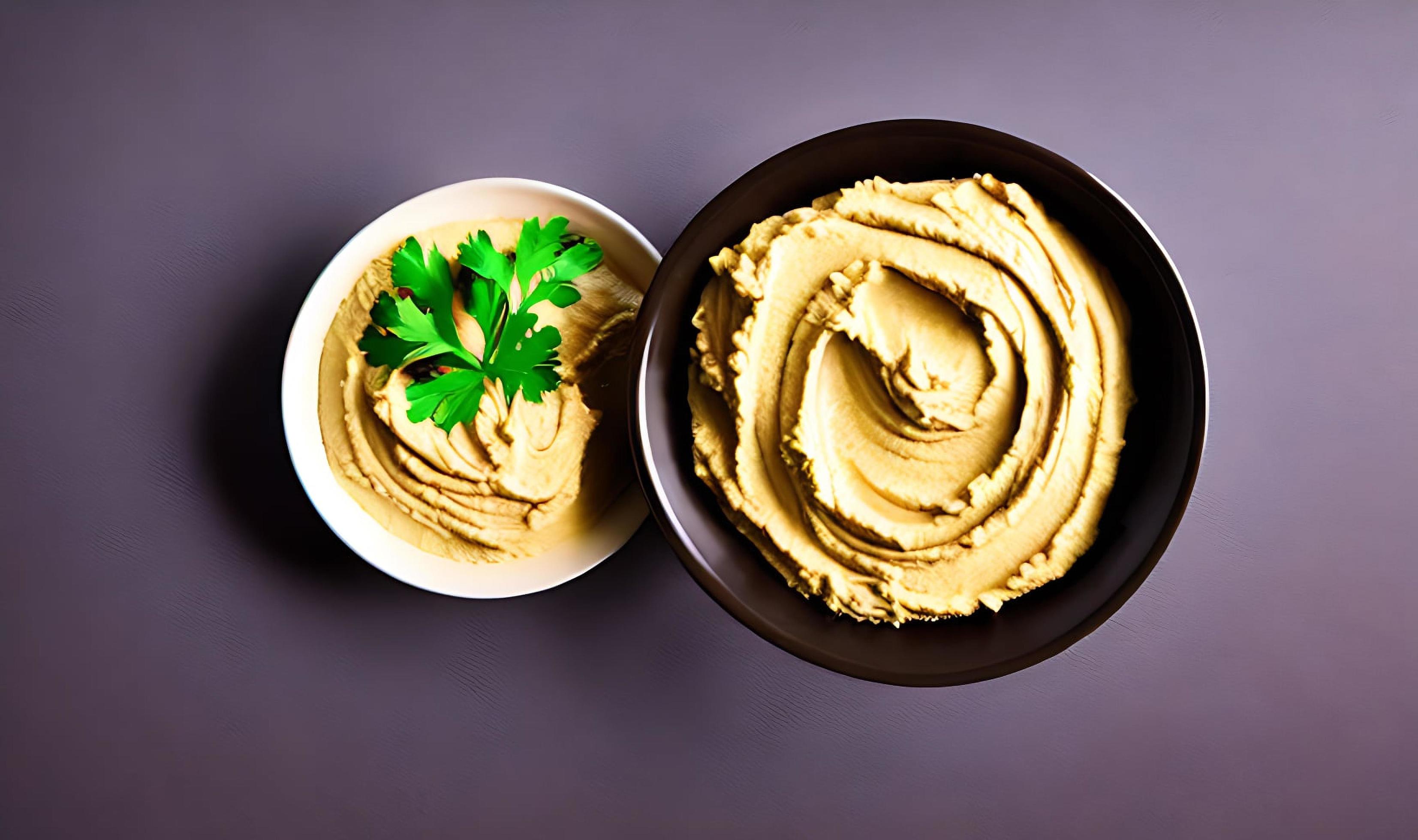 Healthy food. Traditional freshly made organic hummus. Stock Free