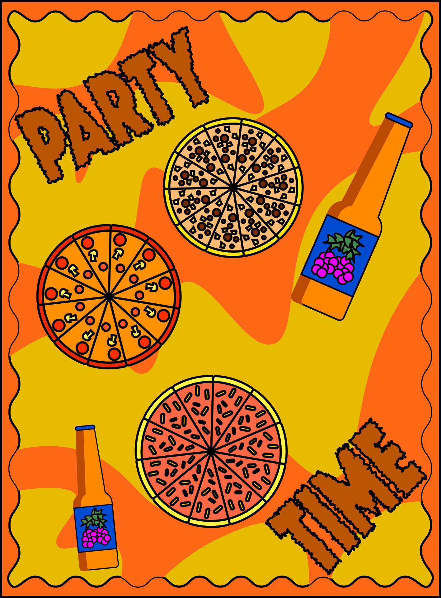 party time illustration for background, banner, poster, flyer, template, design, etc Free Vector