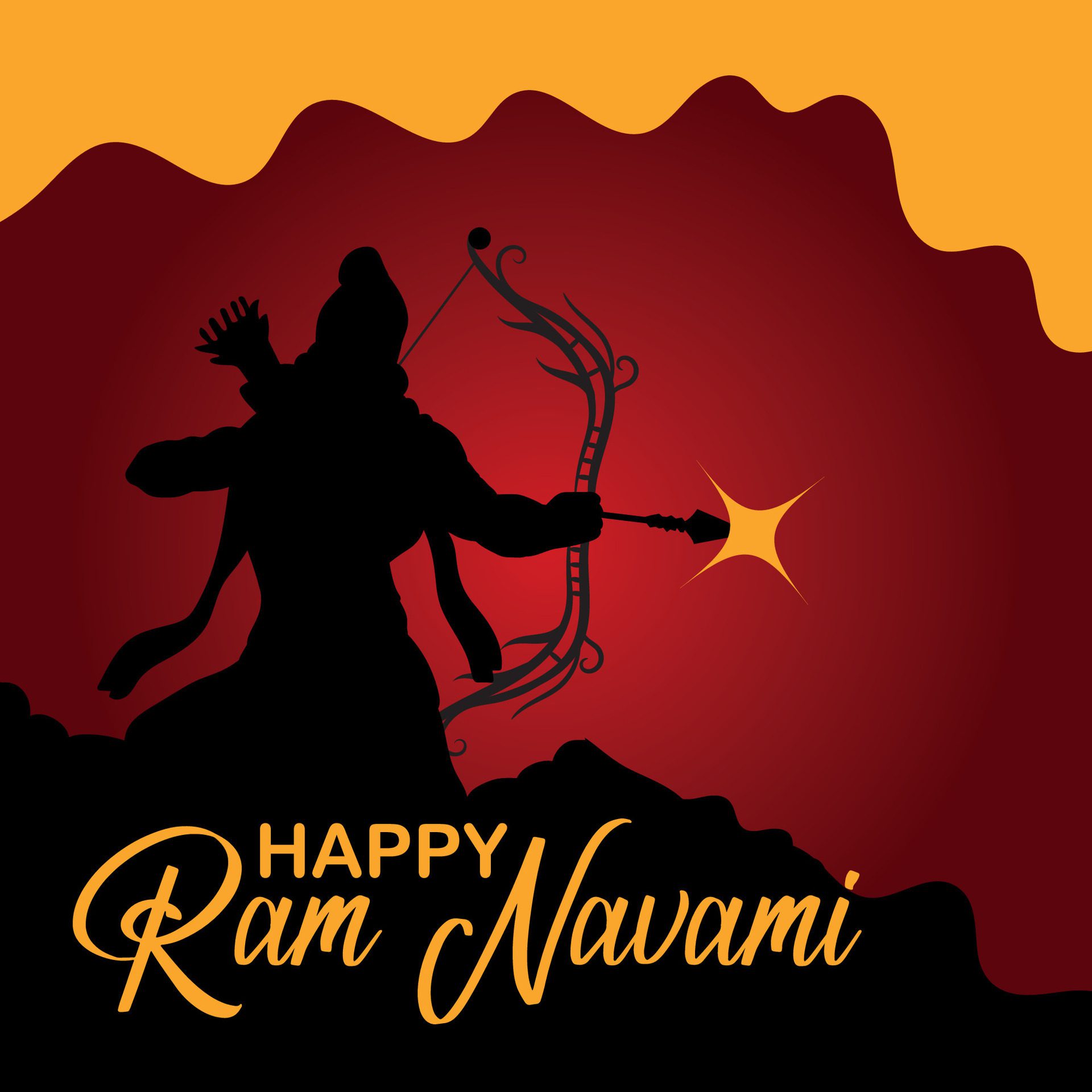 Happy Ram Navami cultural Banner Hindu festival vertical post wishes celebration card Ram Navami celebration background Free Vector