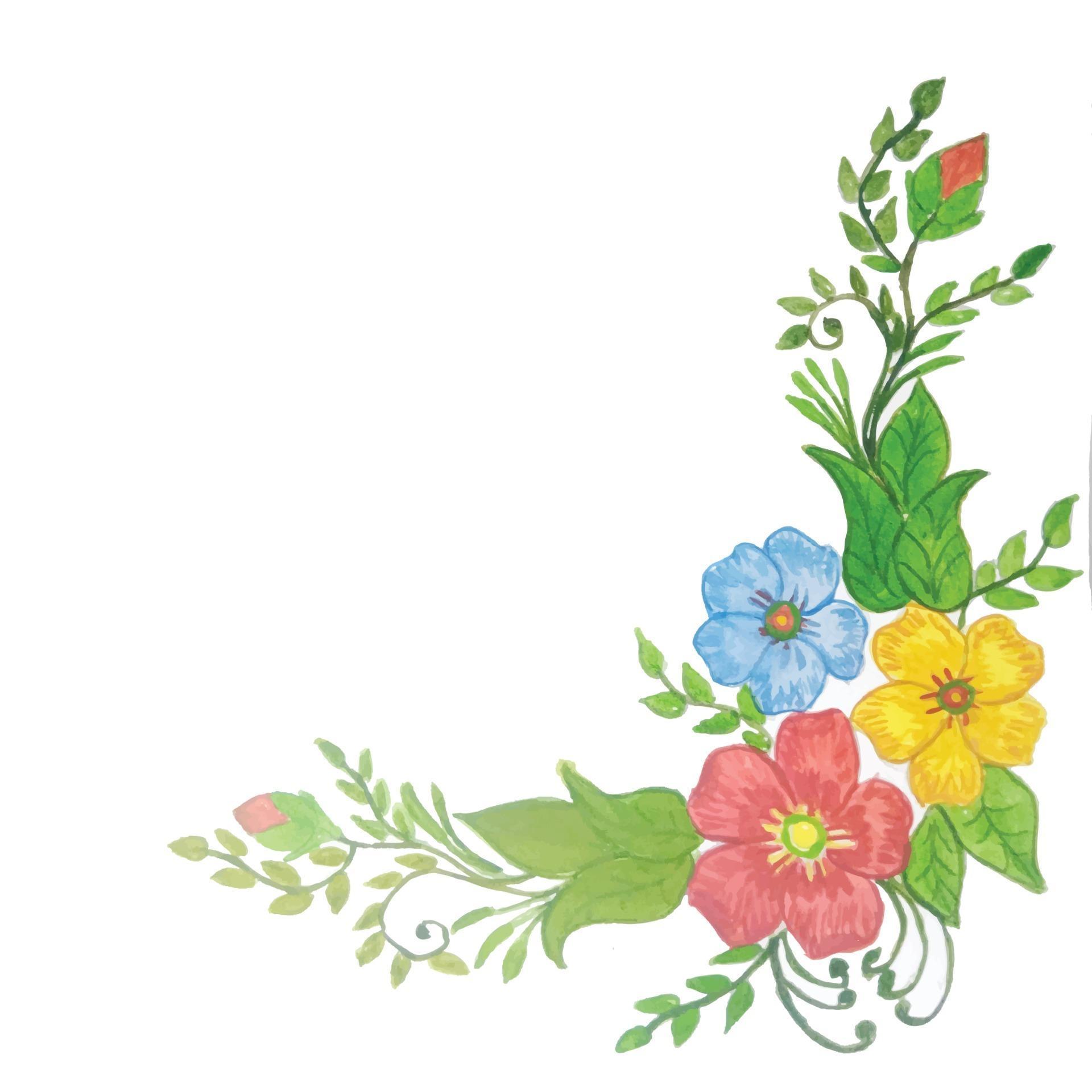 Flowers watercolor illustration Stock Free