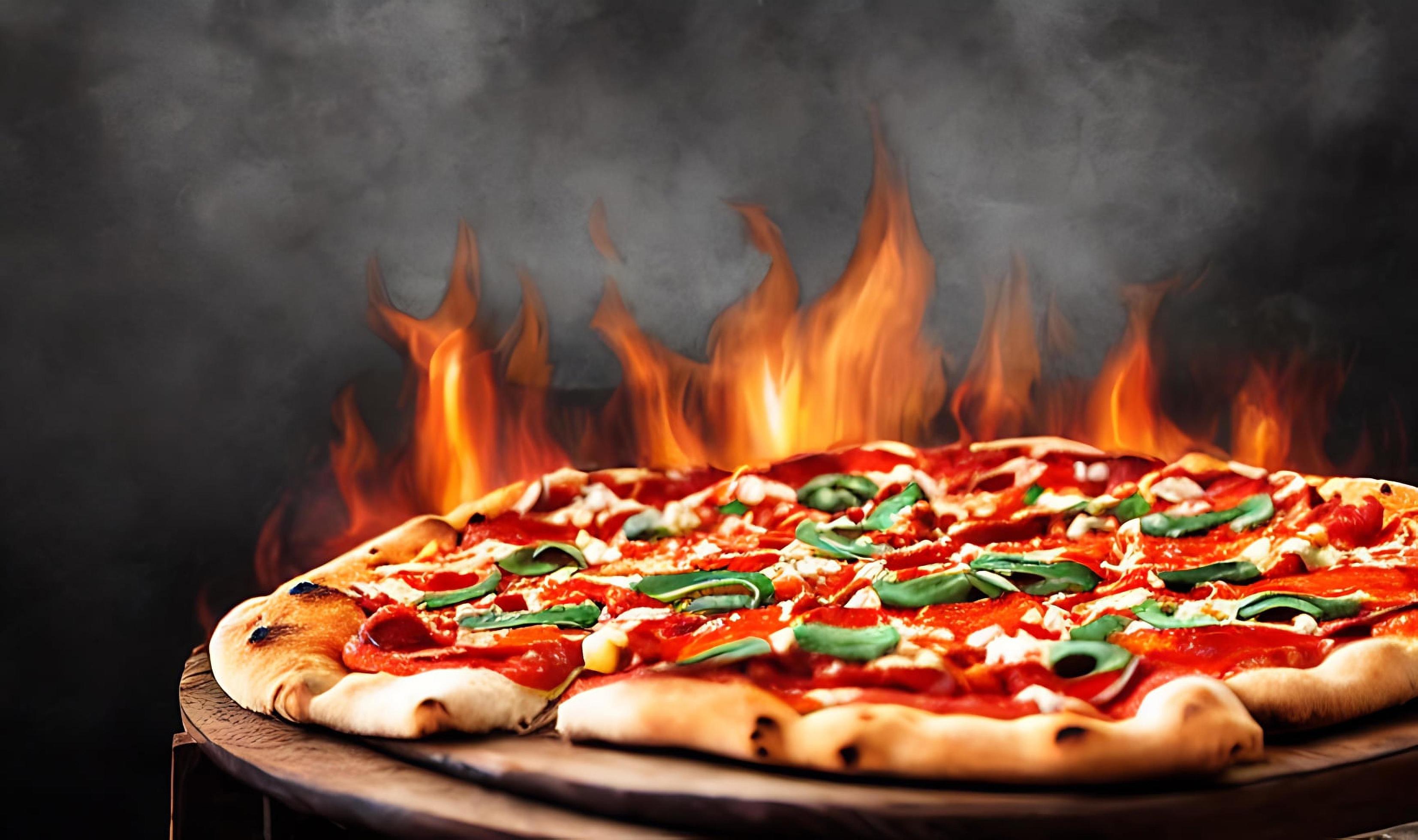 Pizza. Traditional Italian cuisine fast food. Stock Free