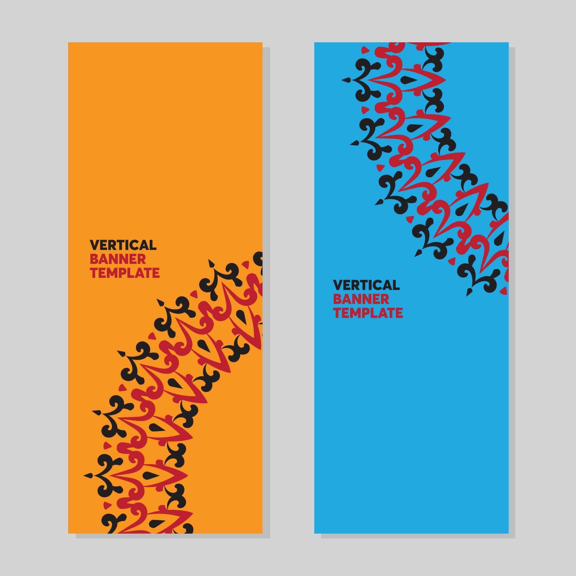 vertical banner collection with minimalist style and vintage ornament Free Vector
