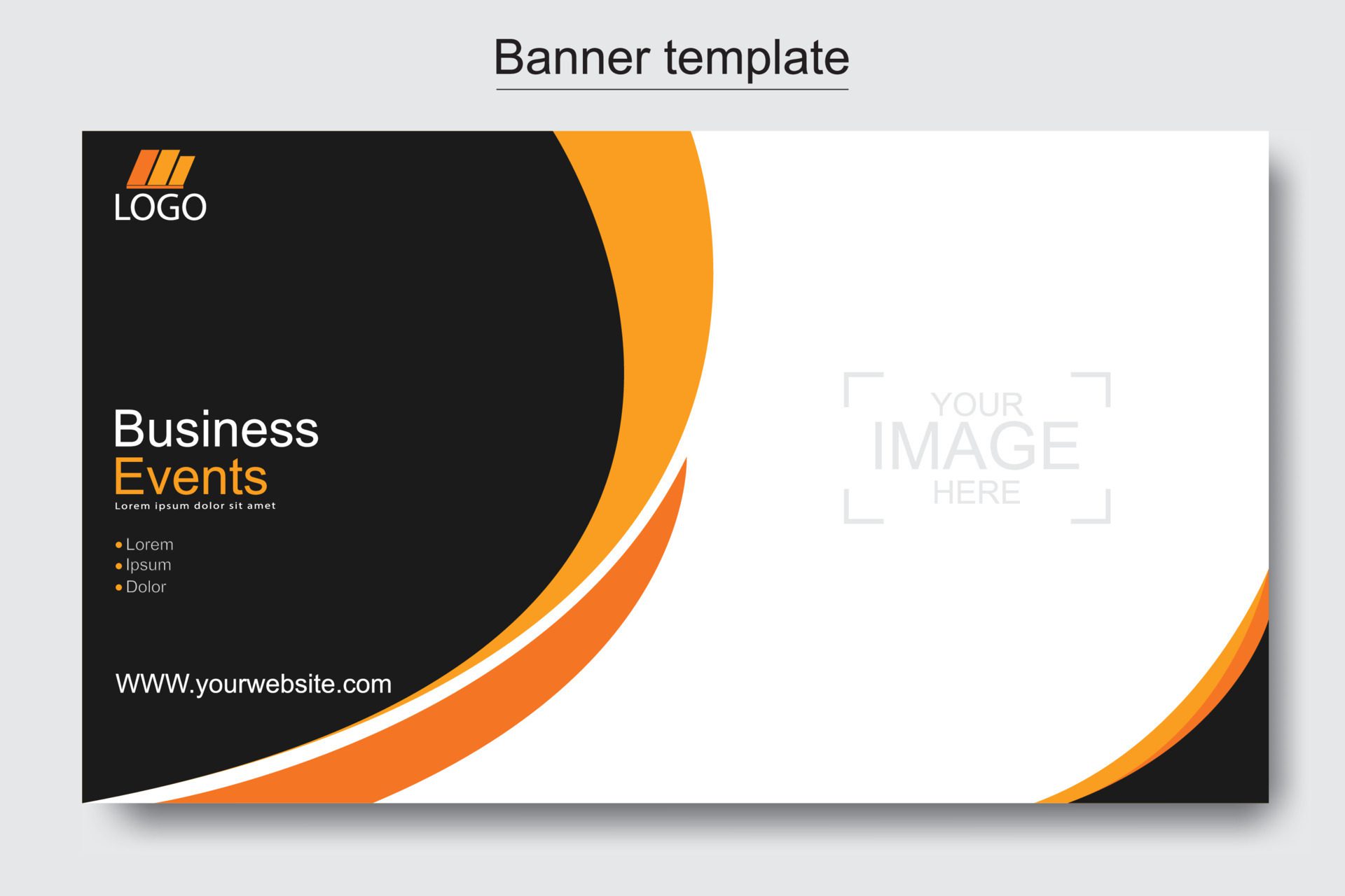 Vector abstract design web banner template. Web Design Elements – Header Design. Abstract geometric web banner template on grey background. Free Vector