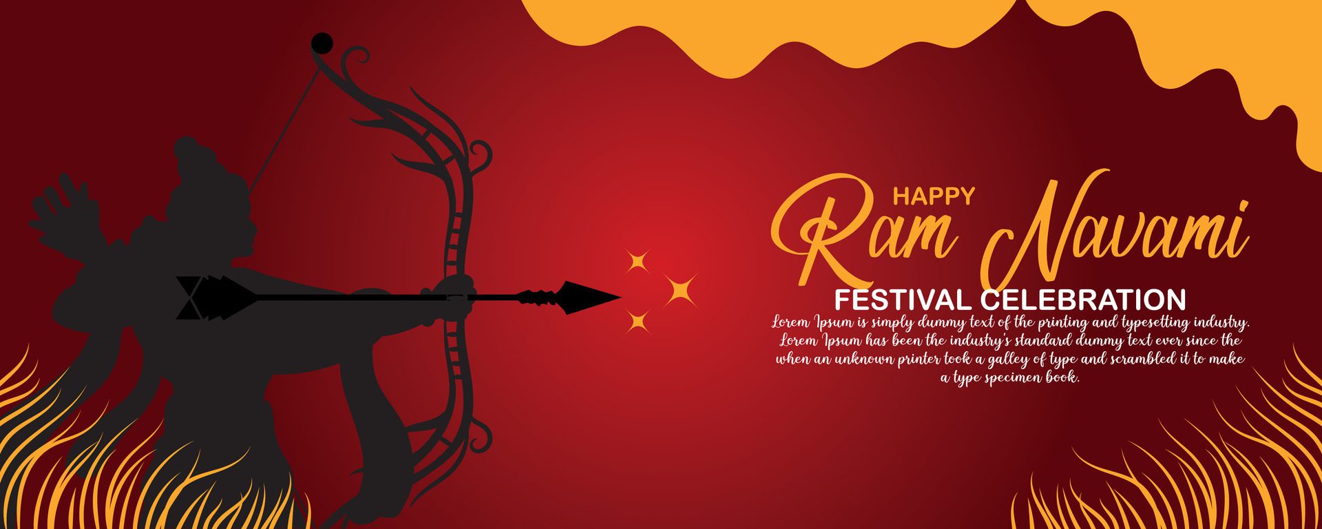 Happy Ram Navami cultural Banner Hindu festival vertical post wishes celebration card Ram Navami celebration background Free Vector