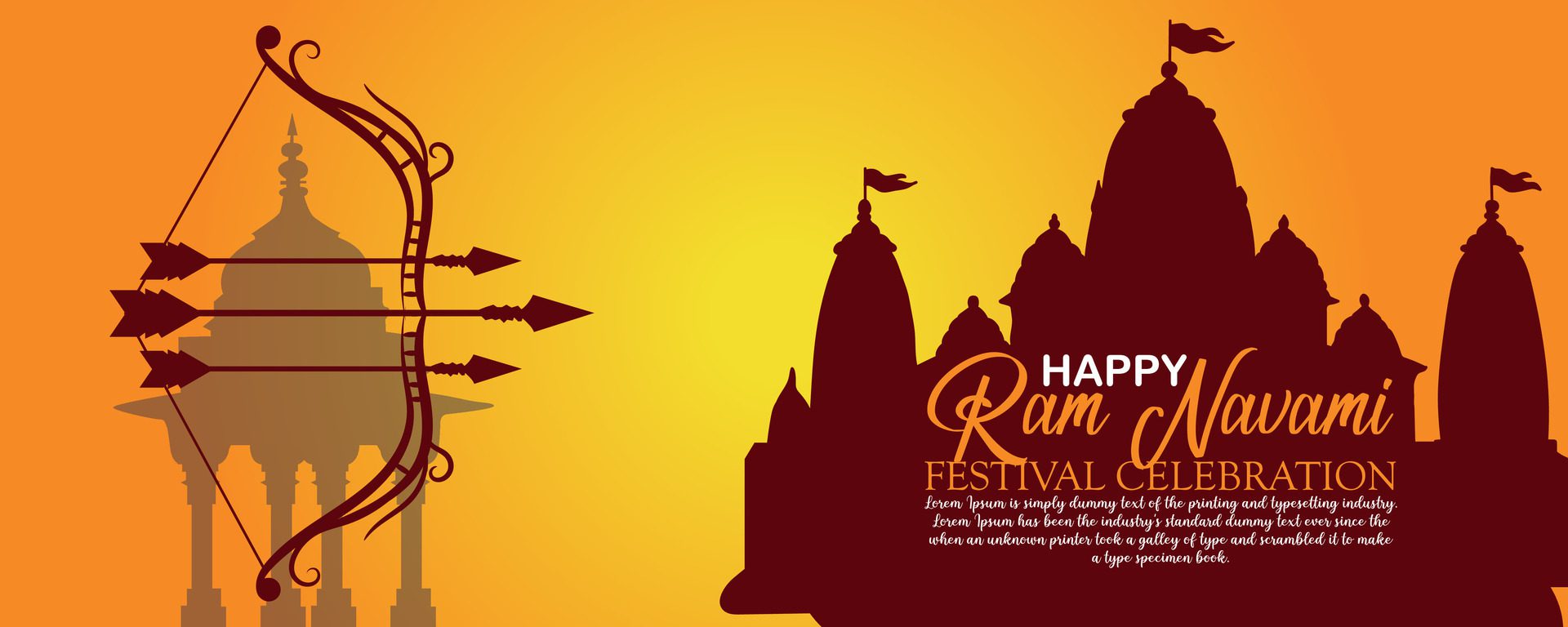 Happy Ram Navami cultural Banner Hindu festival vertical post wishes celebration card Ram Navami celebration background Free Vector