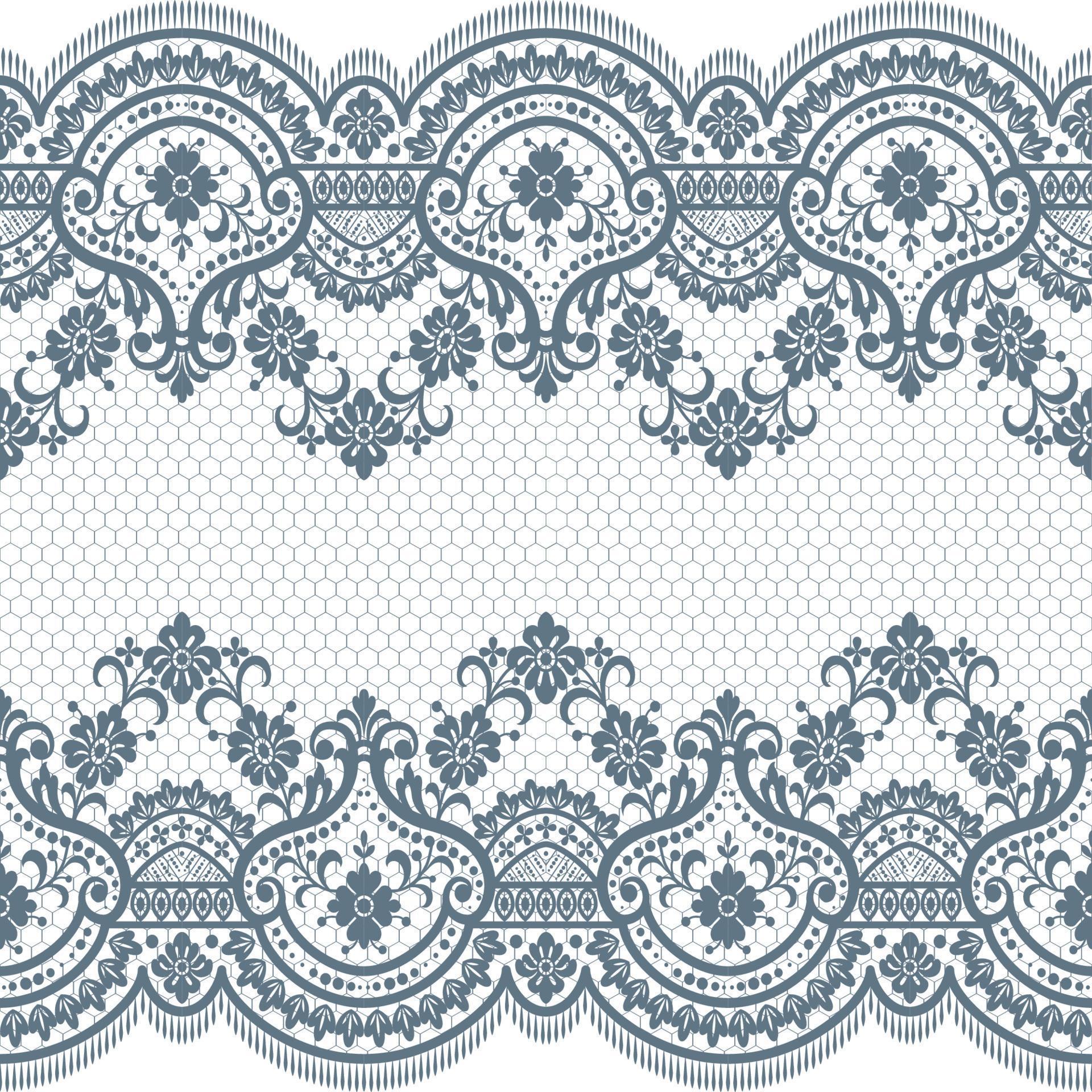 Lace seamless pattern with flowers Stock Free