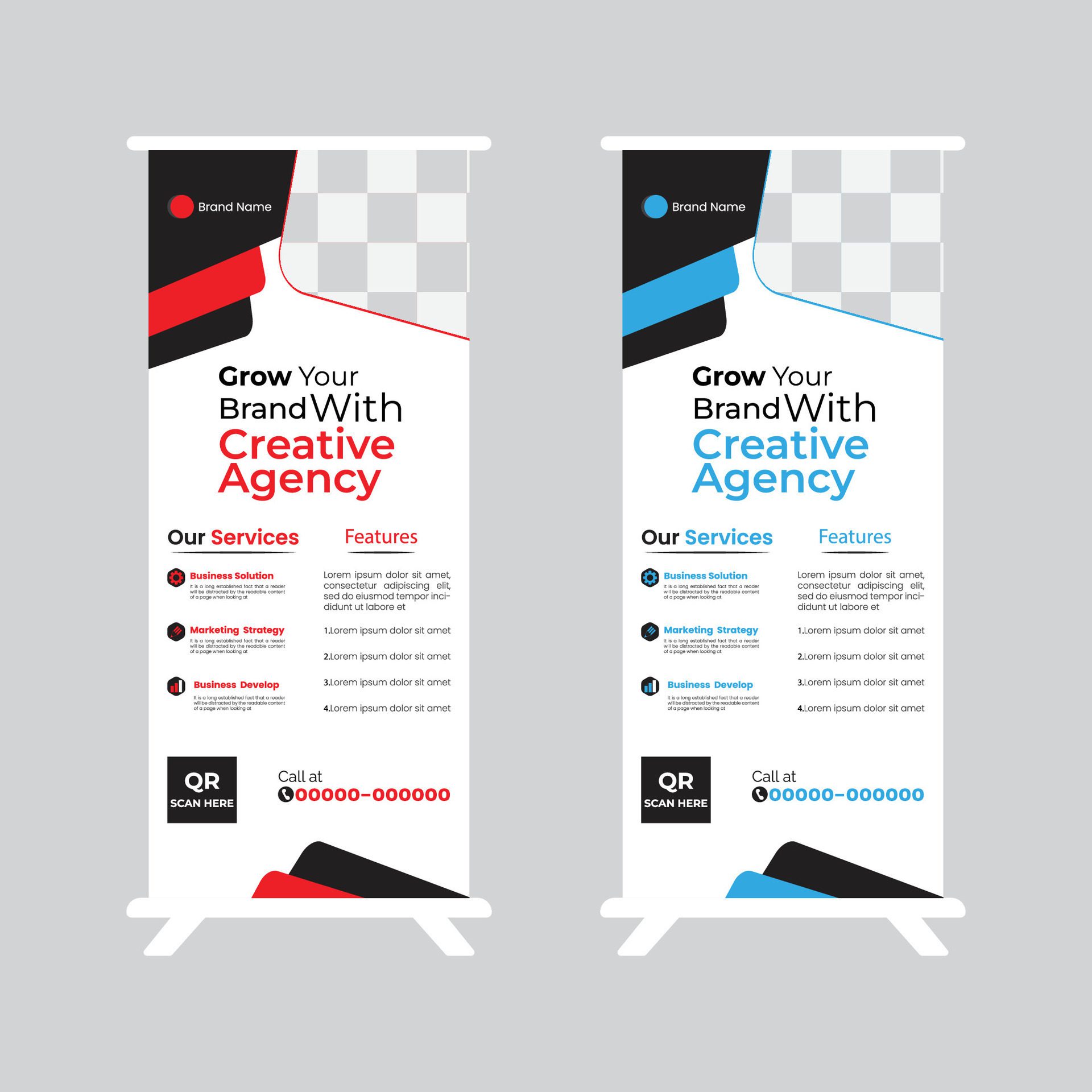 creative roll up banner illustration Free Vector