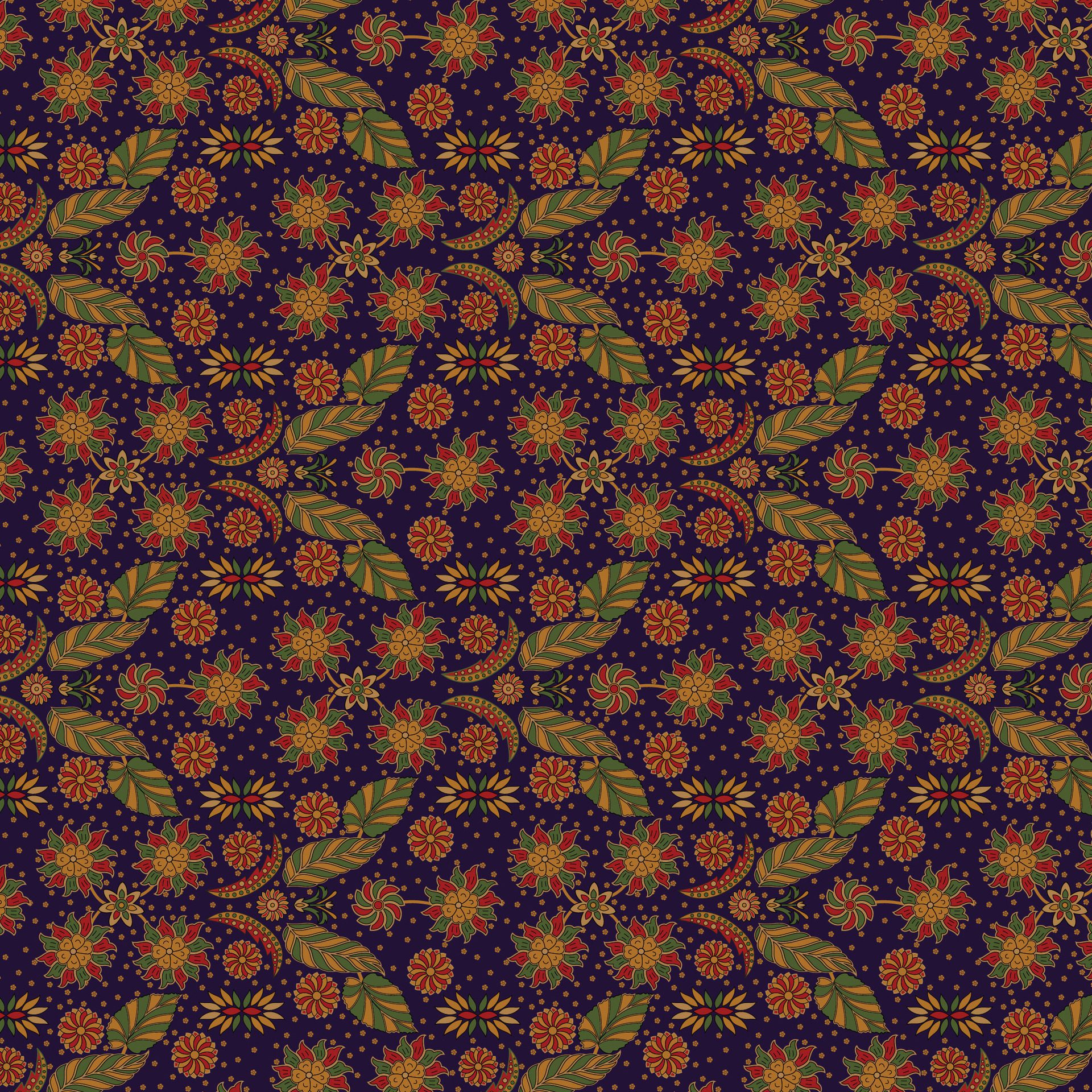 Colored seamless floral vector pattern Free Vector Free Vector