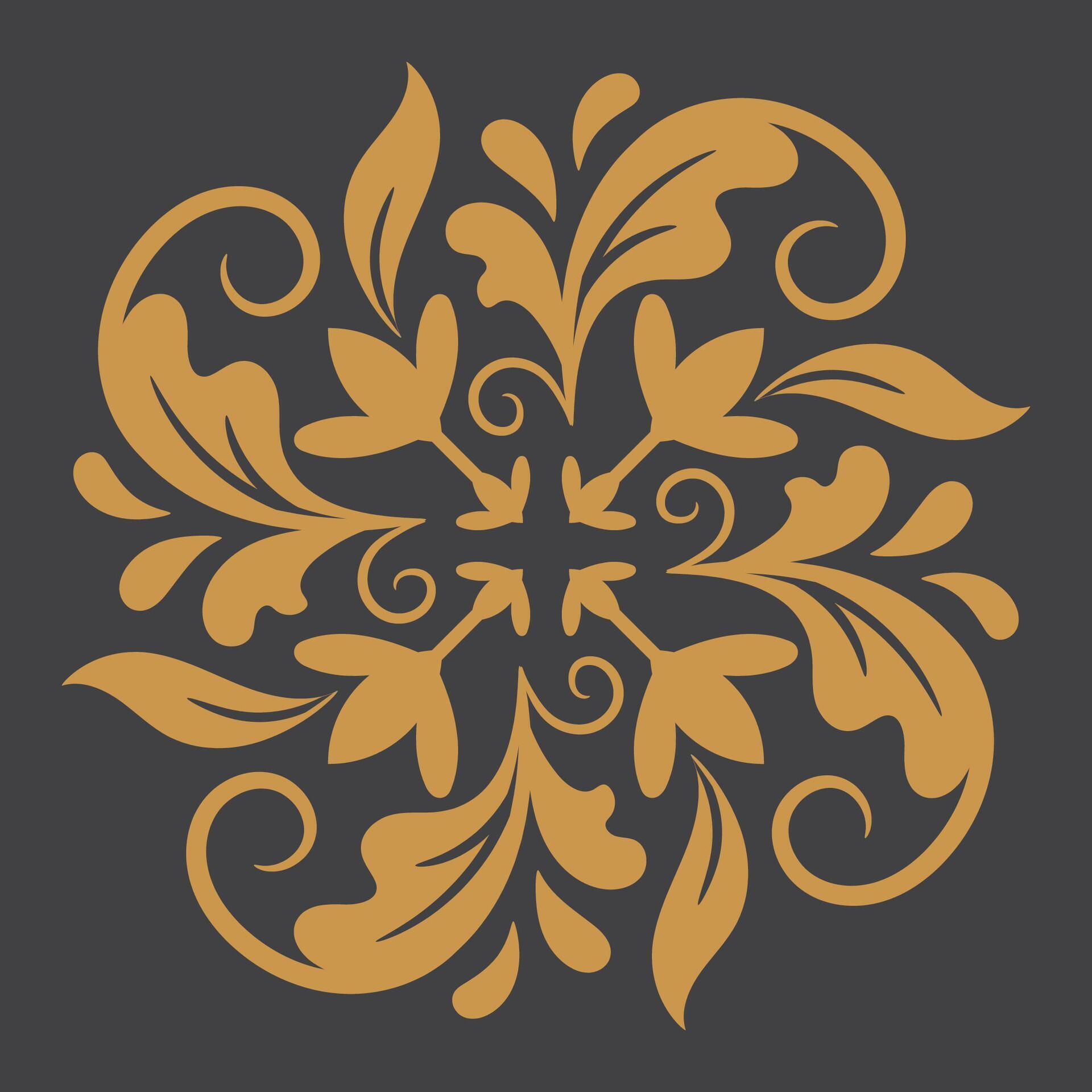 Golden Vintage mandala Ornament.Golden Border ornament. Classic oranate flower, star and mandala. Suitable for wedding invitation card. Stock Free