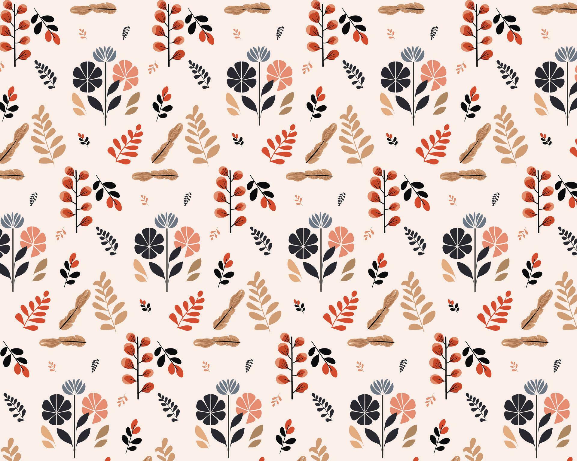 Vintage Flowers Pattern on Pink Background Stock Free