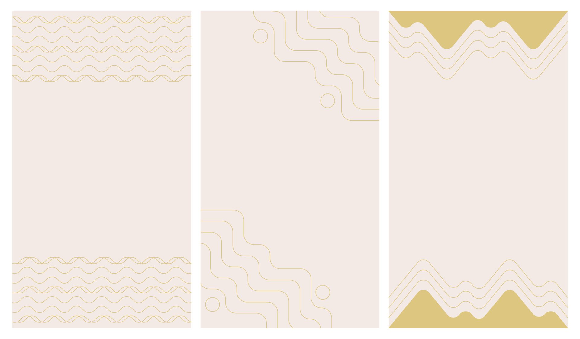 Abstract Minimalist Vertical Background with Elegant Golden Wavy Line Pattern Free Vector