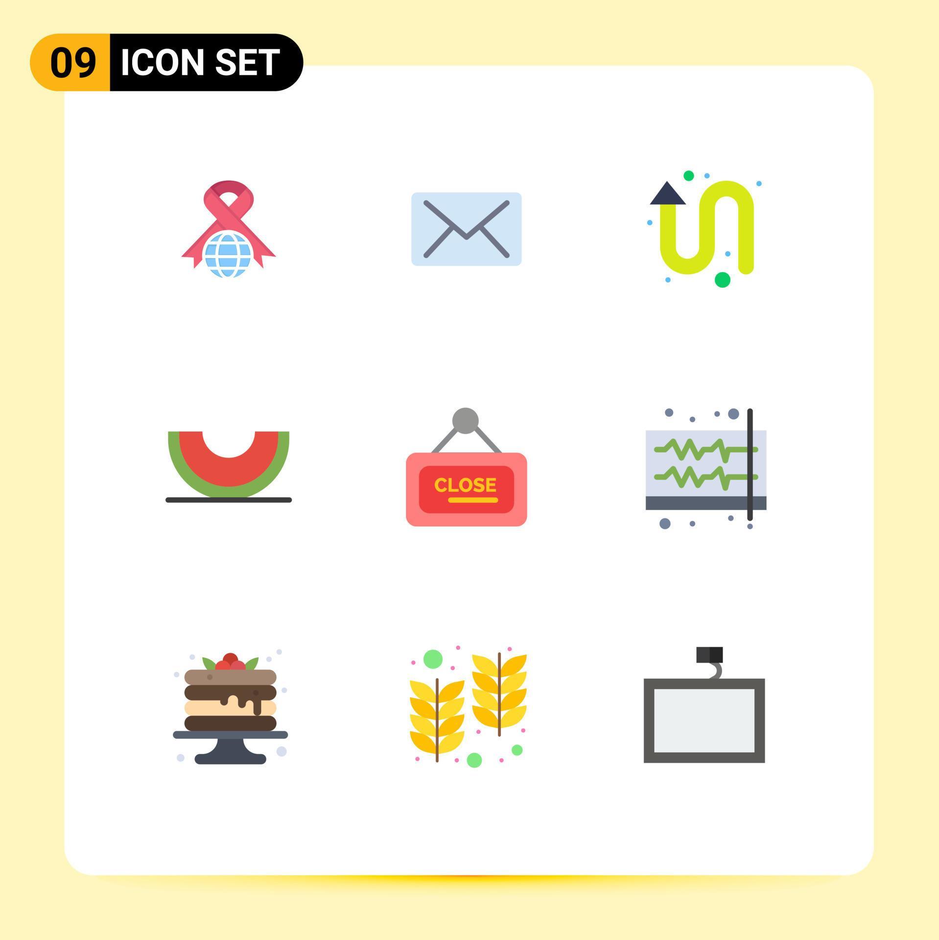 9 Creative Icons Modern Signs and Symbols of board slice arrows melon food Editable Vector Design Elements Stock Free