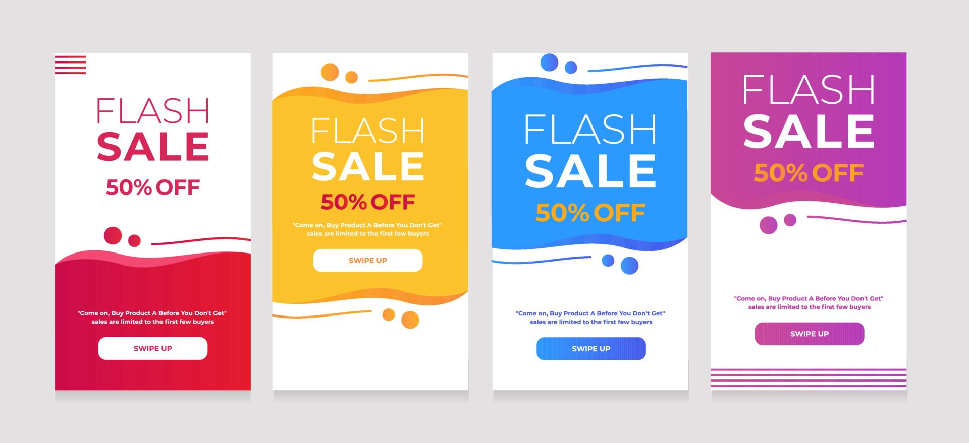 Dynamic Template fluid mobile for flash sale banners. Sale banner template design Free Vector