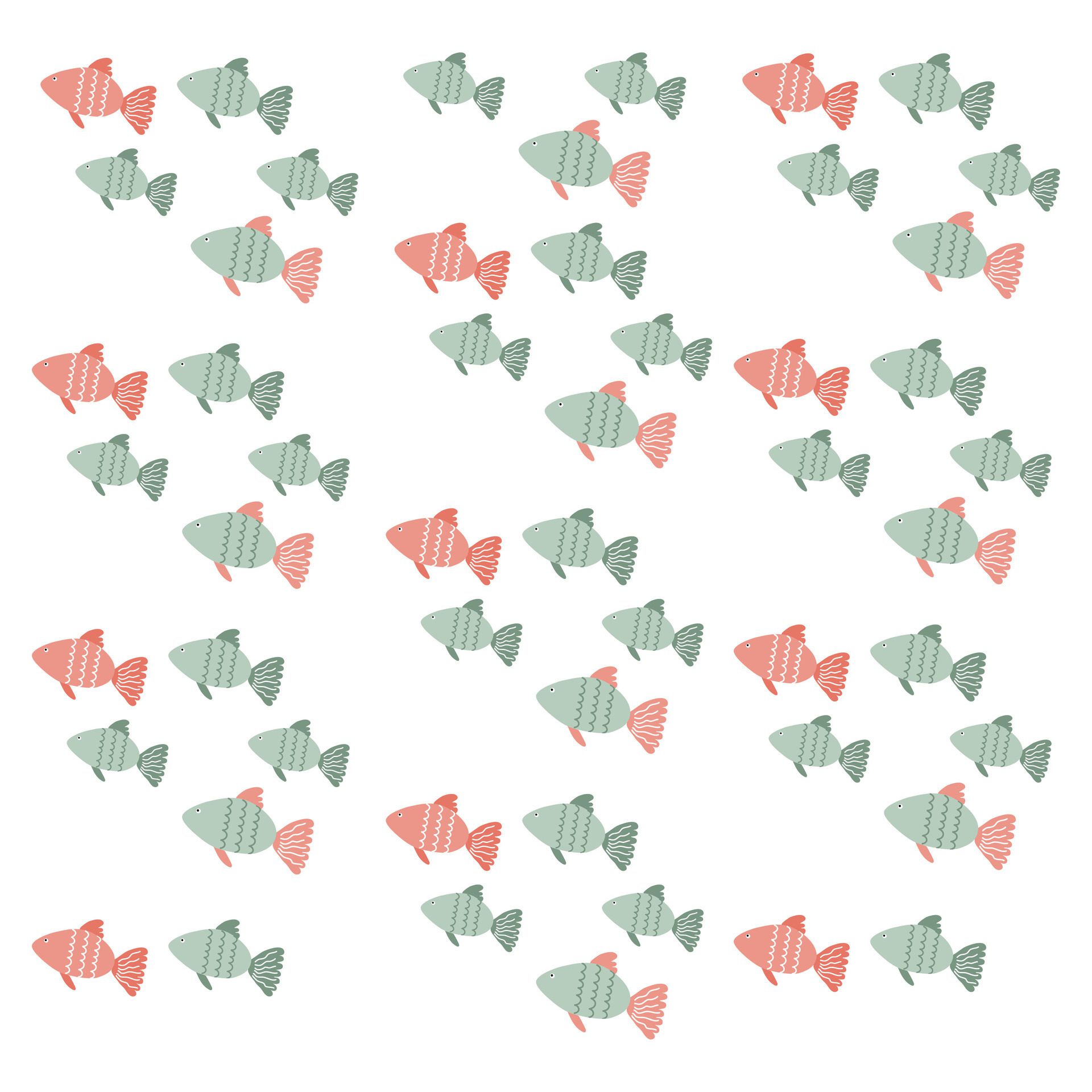 Cute underwater animal pattern. Cute pastel of fish. Underwater background. Pattern for Kids Free Vector