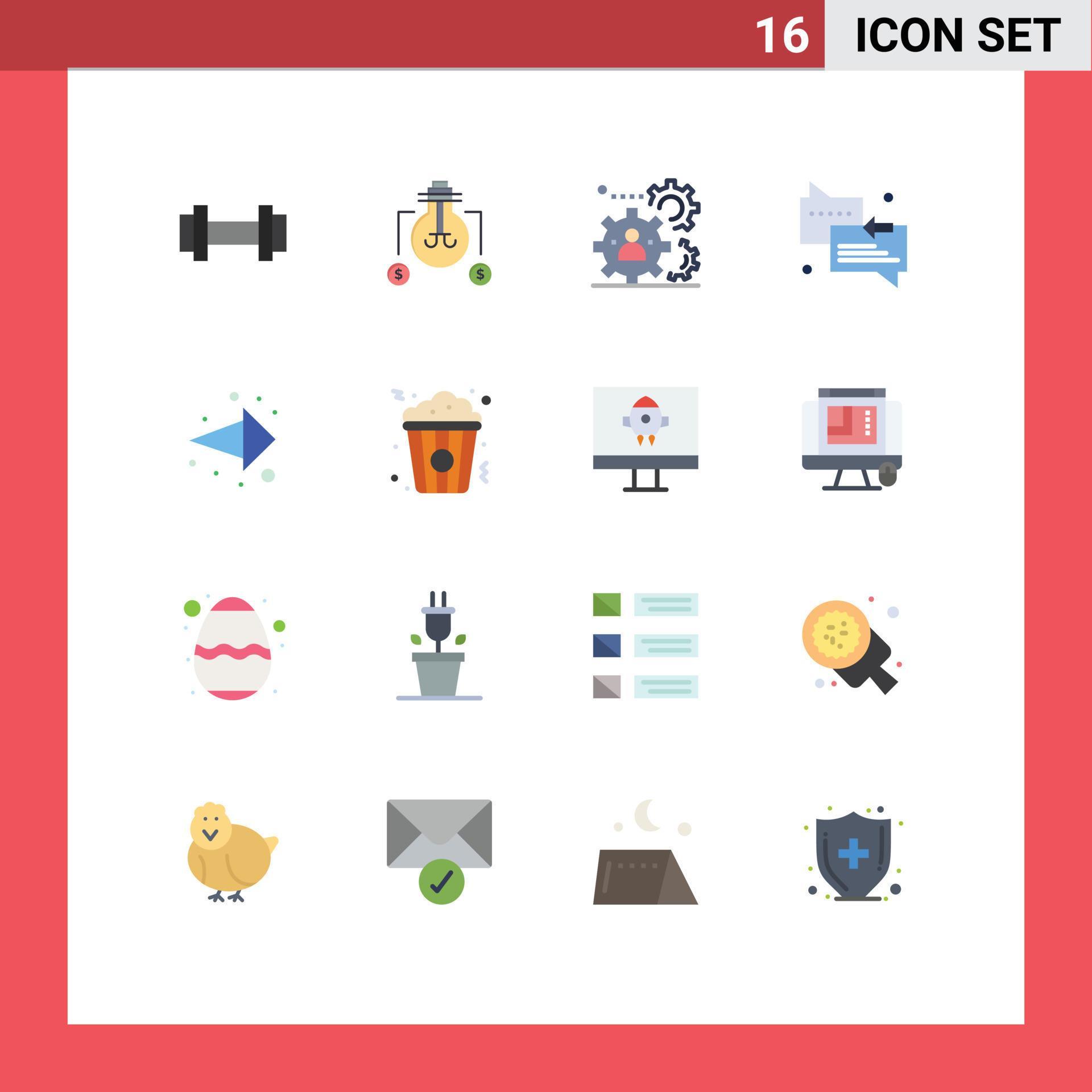 16 Creative Icons Modern Signs and Symbols of arrow support human messages teamwork Editable Pack of Creative Vector Design Elements Stock Free