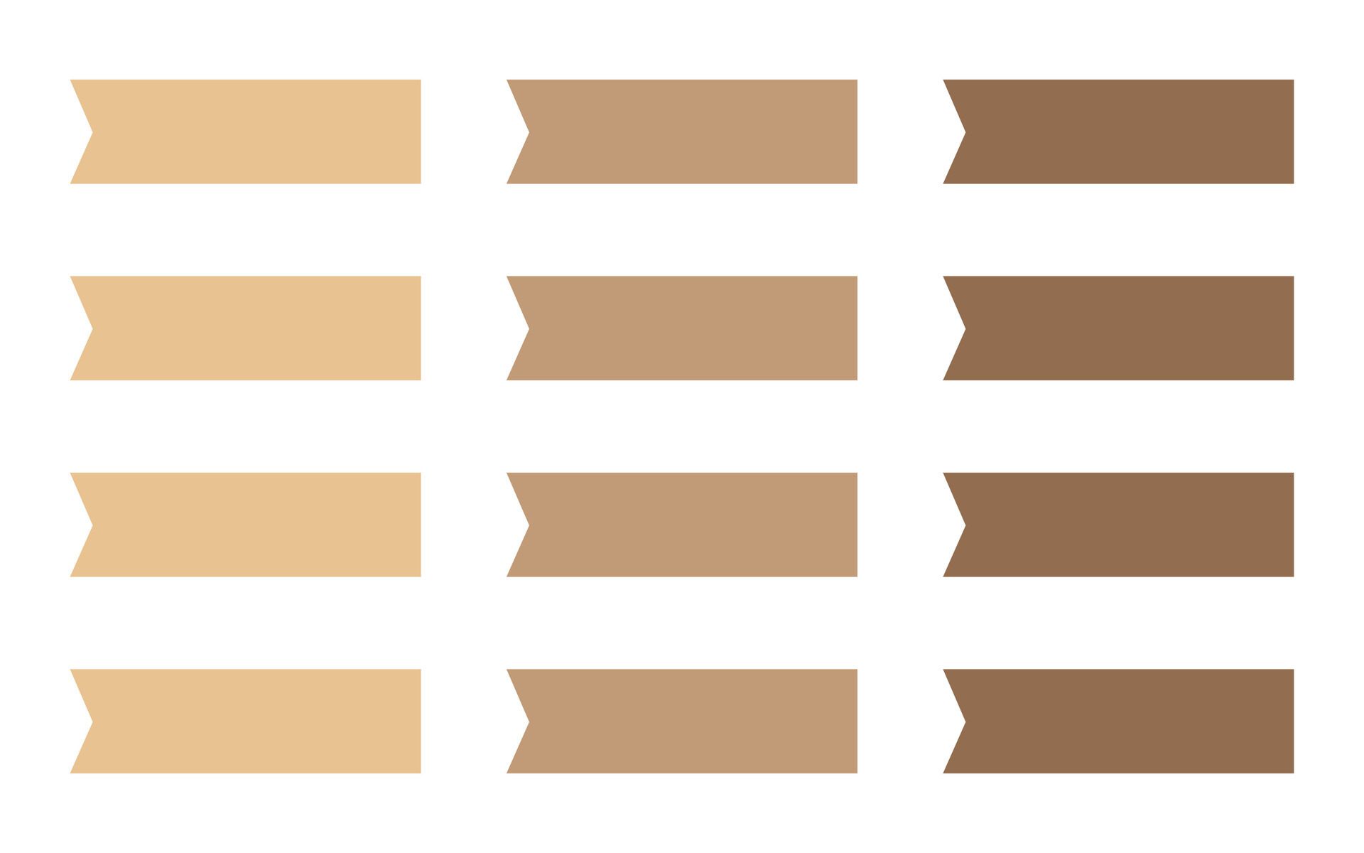 Set of modern simple banner ribbons. Decorative flag, tape for text, price tag, sale label, printable, planner, scrapbook, stickers, weekly days label. Free Vector