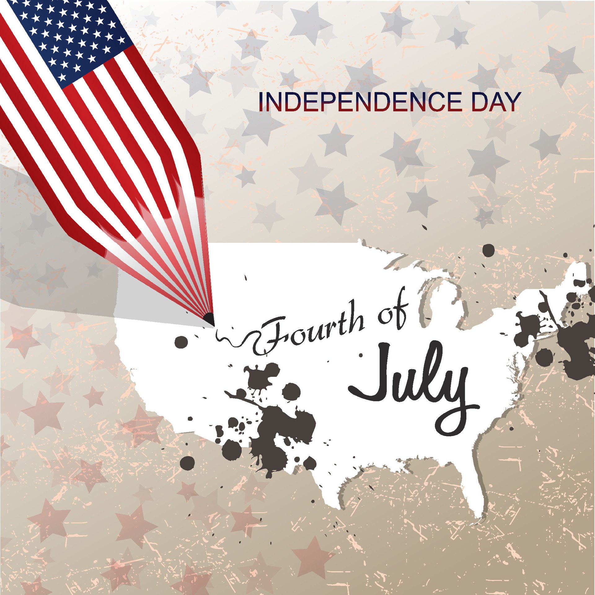 4th of July, USA celebration of Independence day – Banner illustration Free Vector