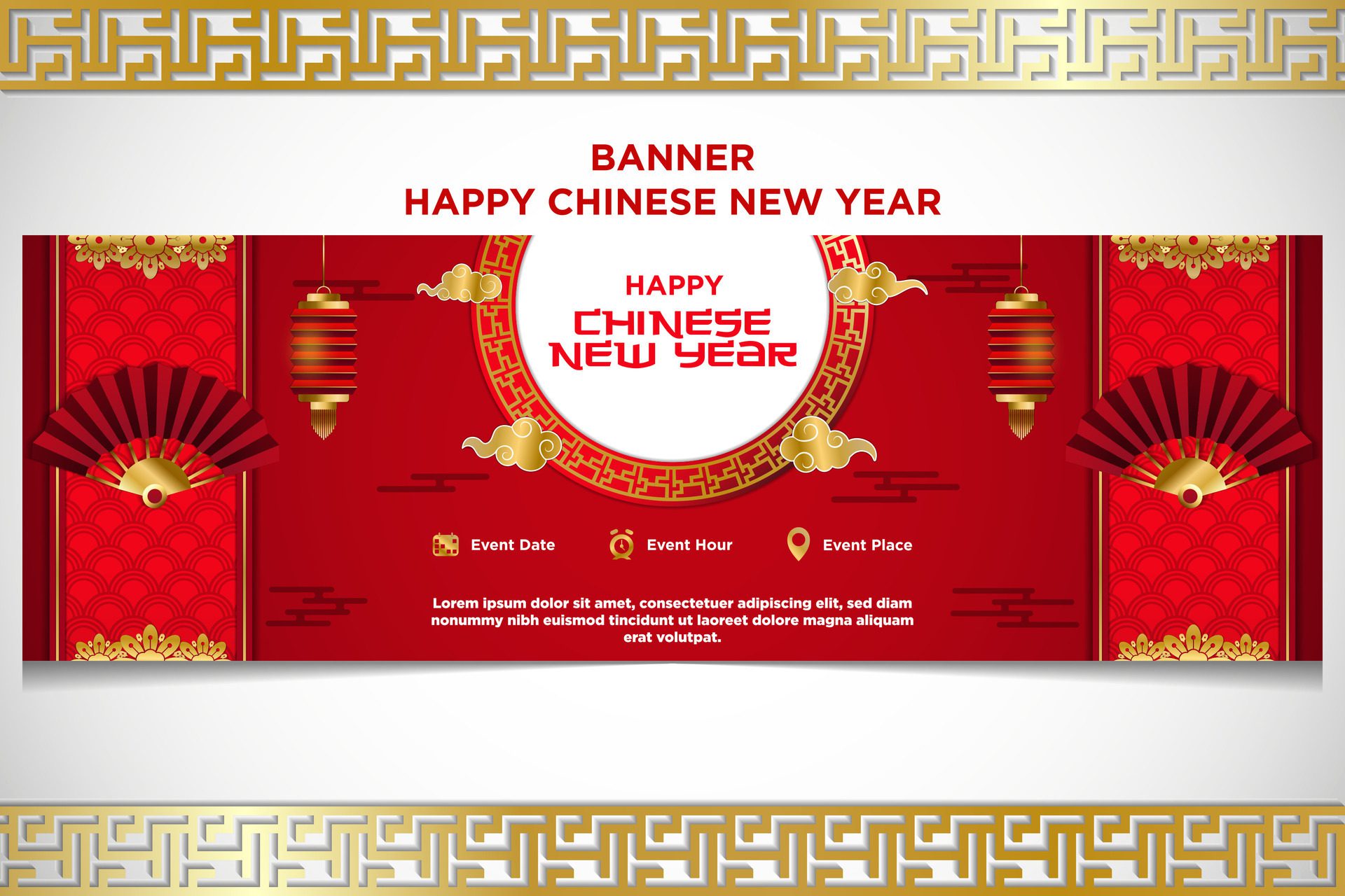 Vector Chinese New Year Festival Celebration Banner Template Free Vector