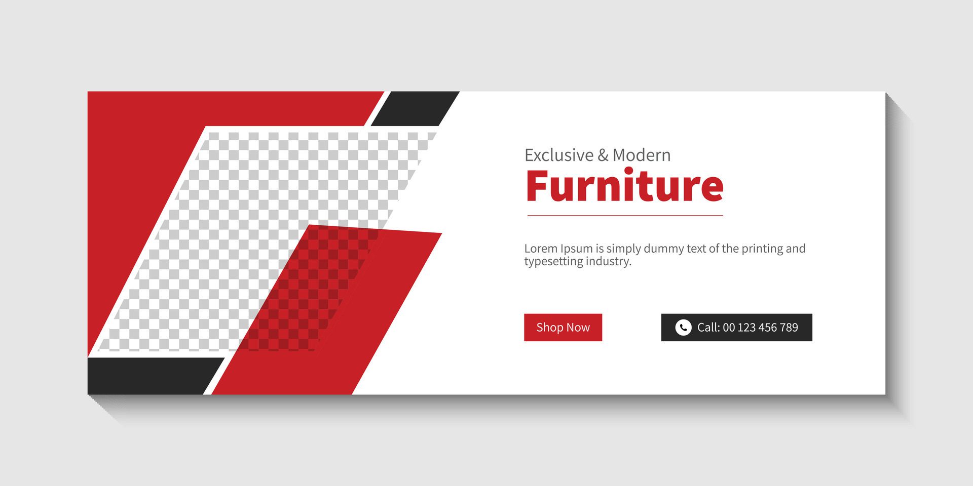 free social media furniture web banner design template Free Vector