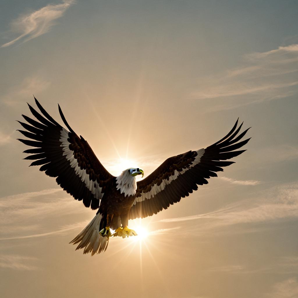 Sun and eagle flying by @ai_generated