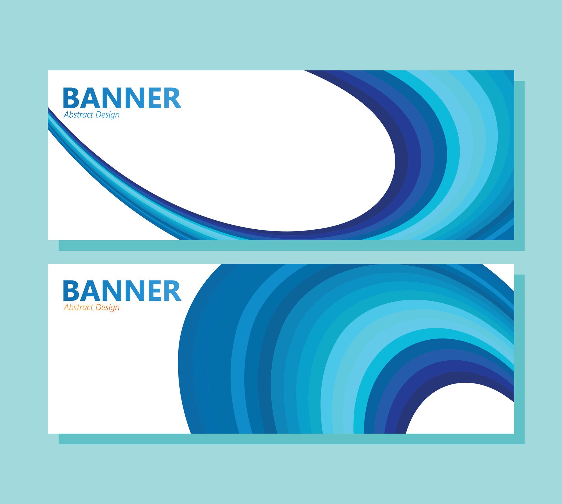 Blue abstract wave banner design Free Vector