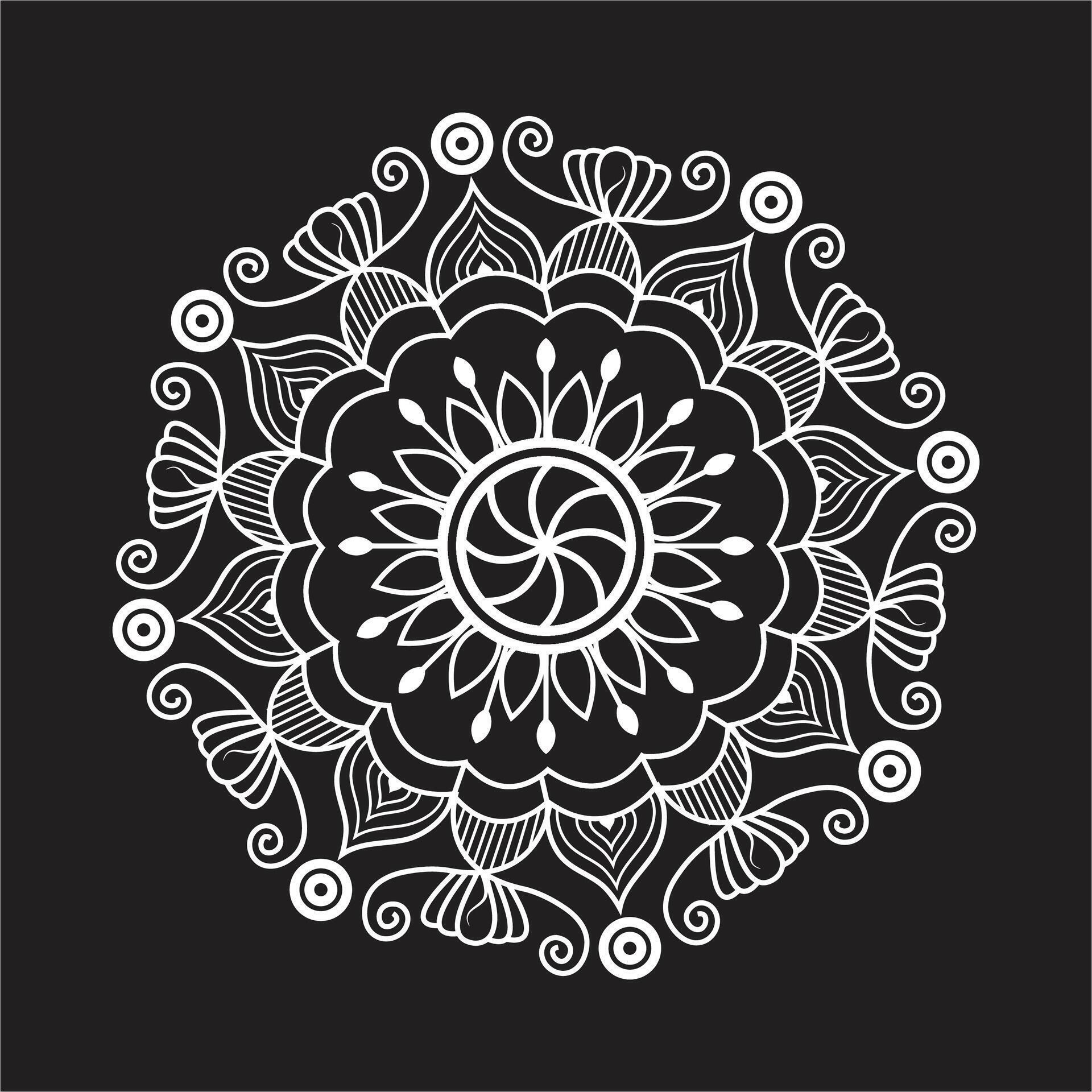 Creative easy circle flower floral mandala design for free download Stock Free