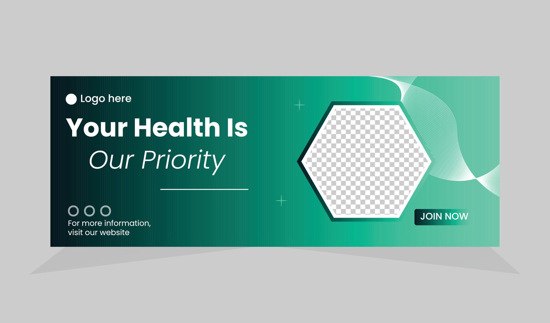 Health care web banner template Free Vector