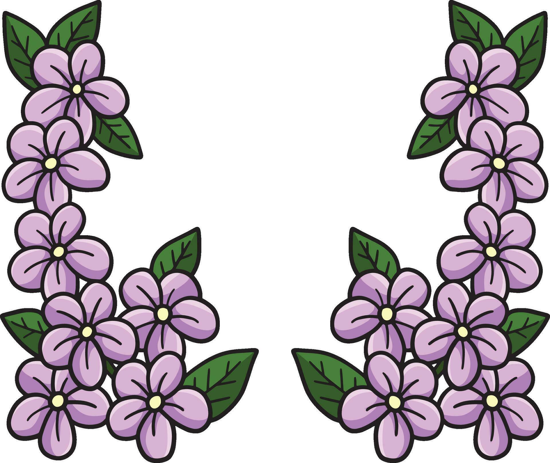 Spring Flower Wreath Cartoon Colored Clipart Stock Free