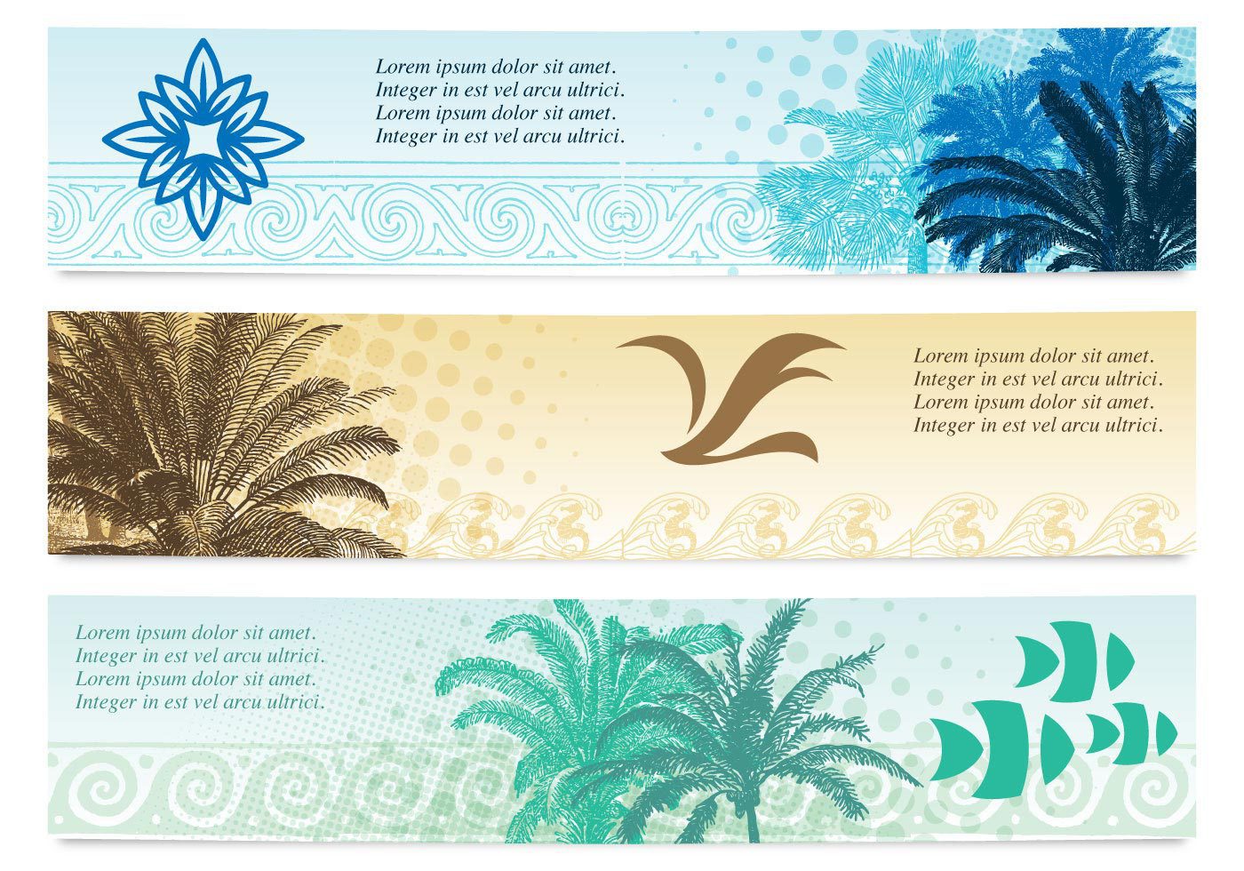 Beach Banners Free Vector and Free SVG