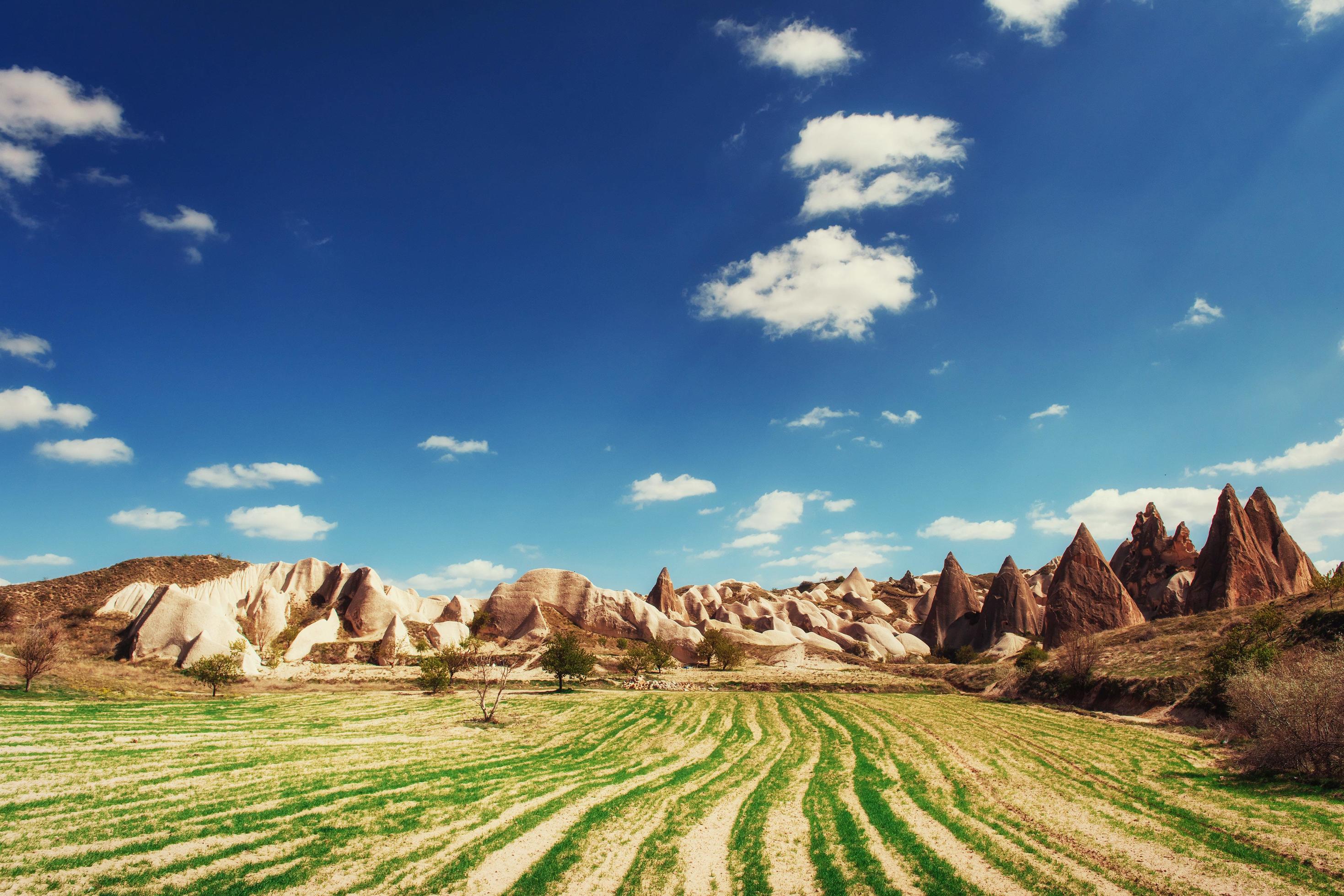 Amazing sunset over Cappadocia. Turkey. Europe Stock Free