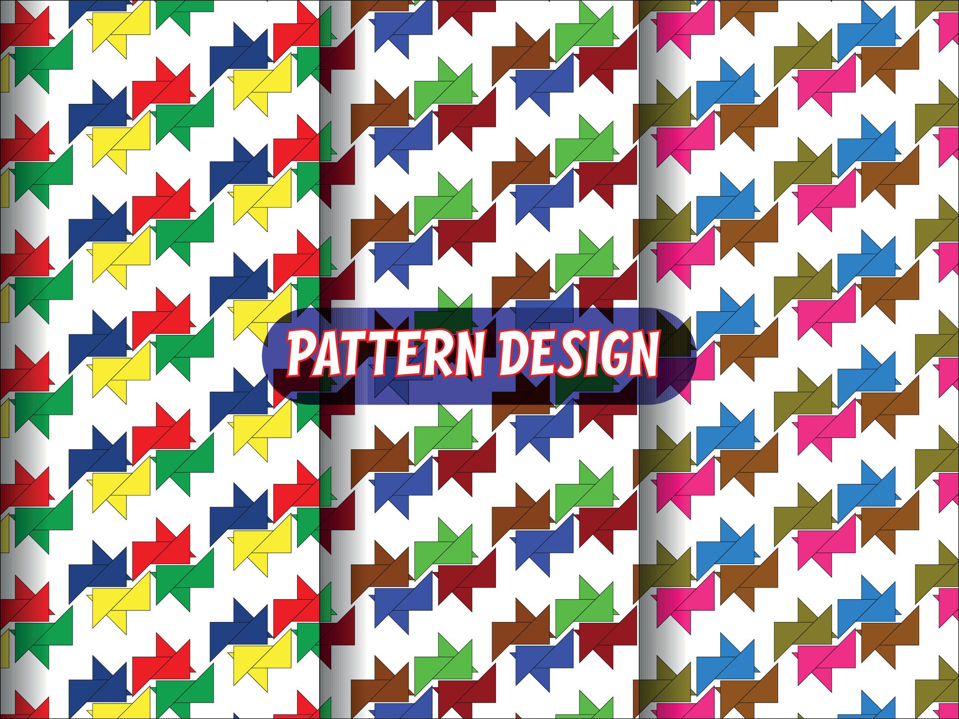 Pattern design with Colorful tringle Free Vector