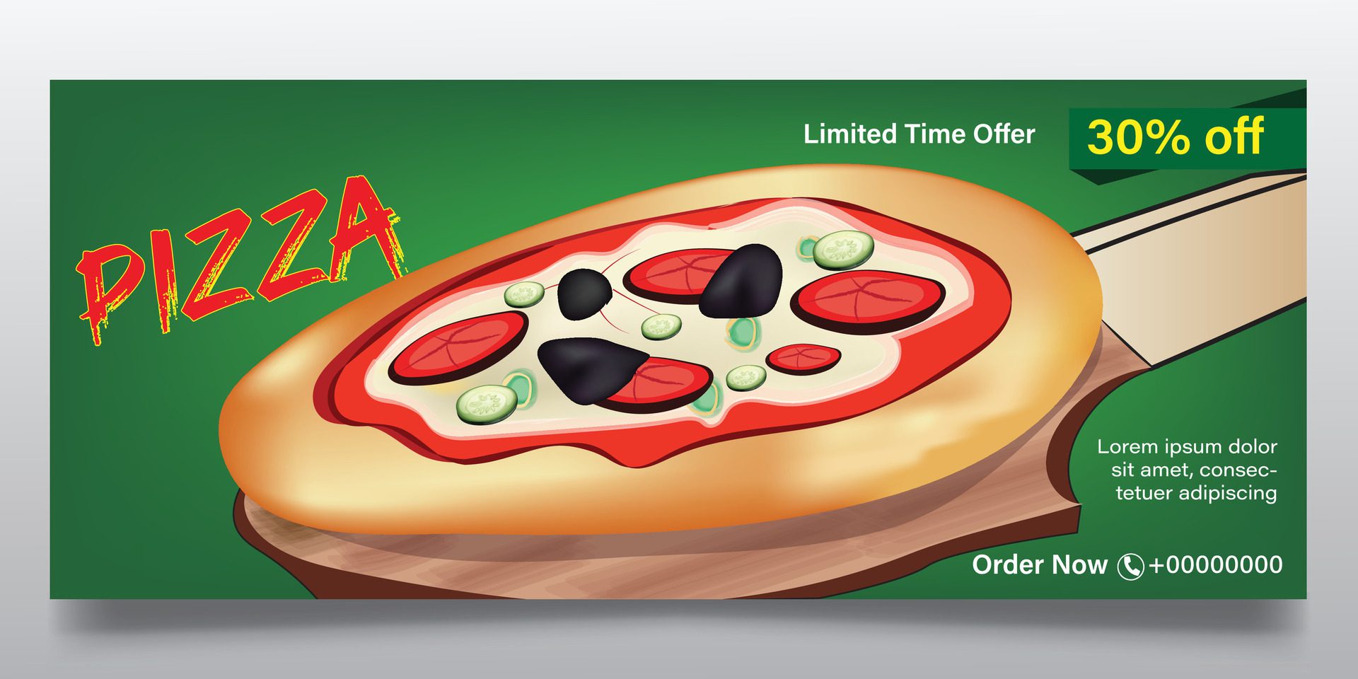 Pizza and fast food banner design Free Vector